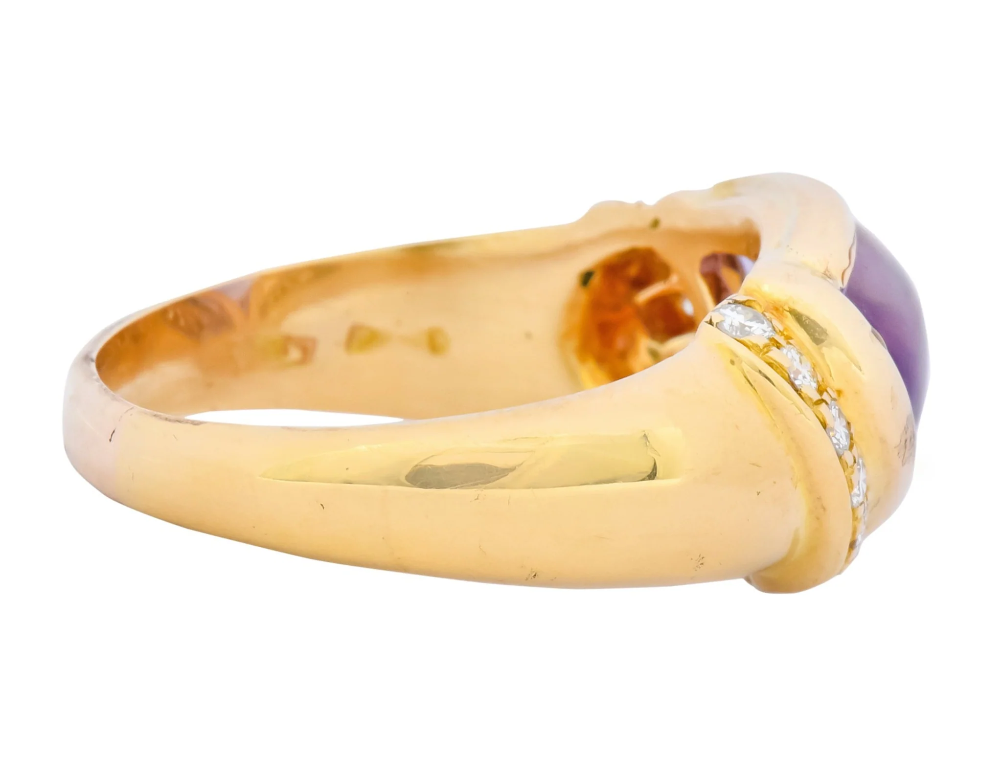 Bulgari Amethyst Diamond 18 Karat Gold Ring - Image 3