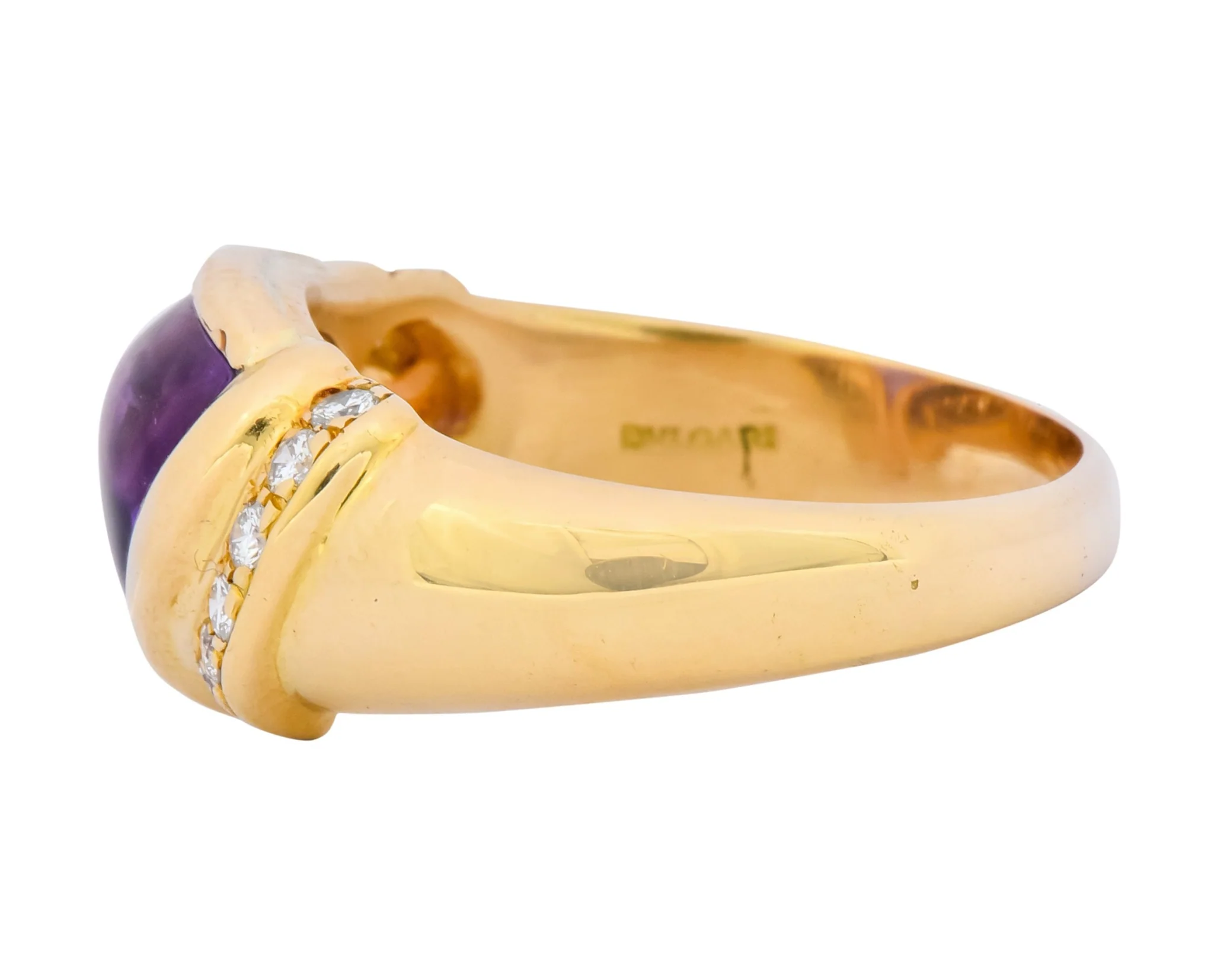 Bulgari Amethyst Diamond 18 Karat Gold Ring - Image 5