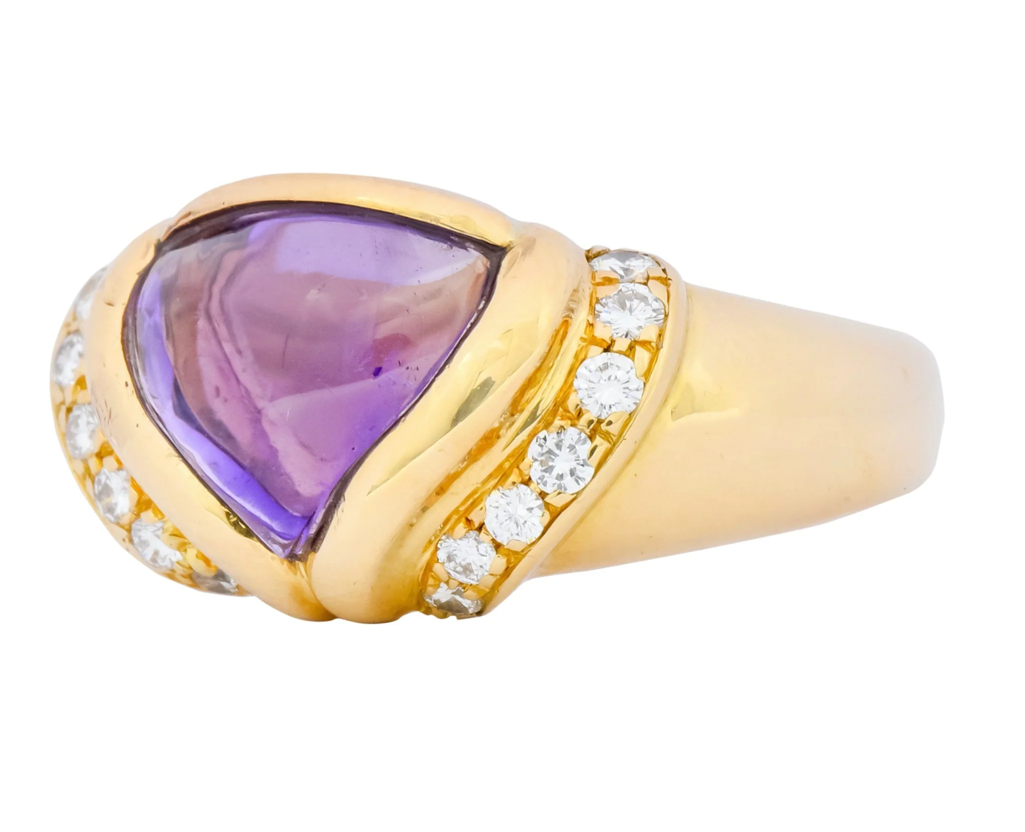 Bulgari Amethyst Diamond 18 Karat Gold Ring - Image 6