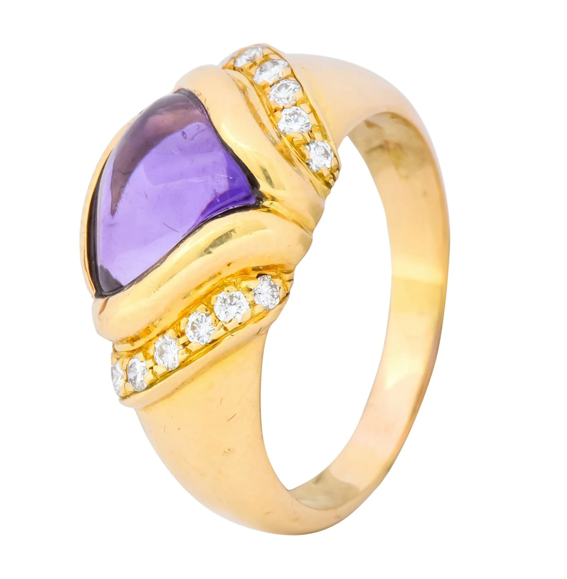 Bulgari Amethyst Diamond 18 Karat Gold Ring - Image 8