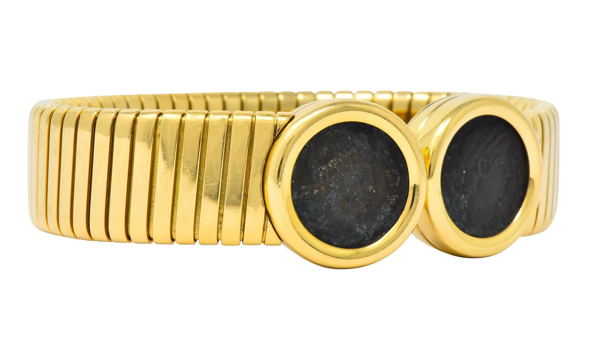 Bulgari Ancient Coin 18 Karat Gold Monete Emperor Constans of Rome Bangle Bracelet - Image 3