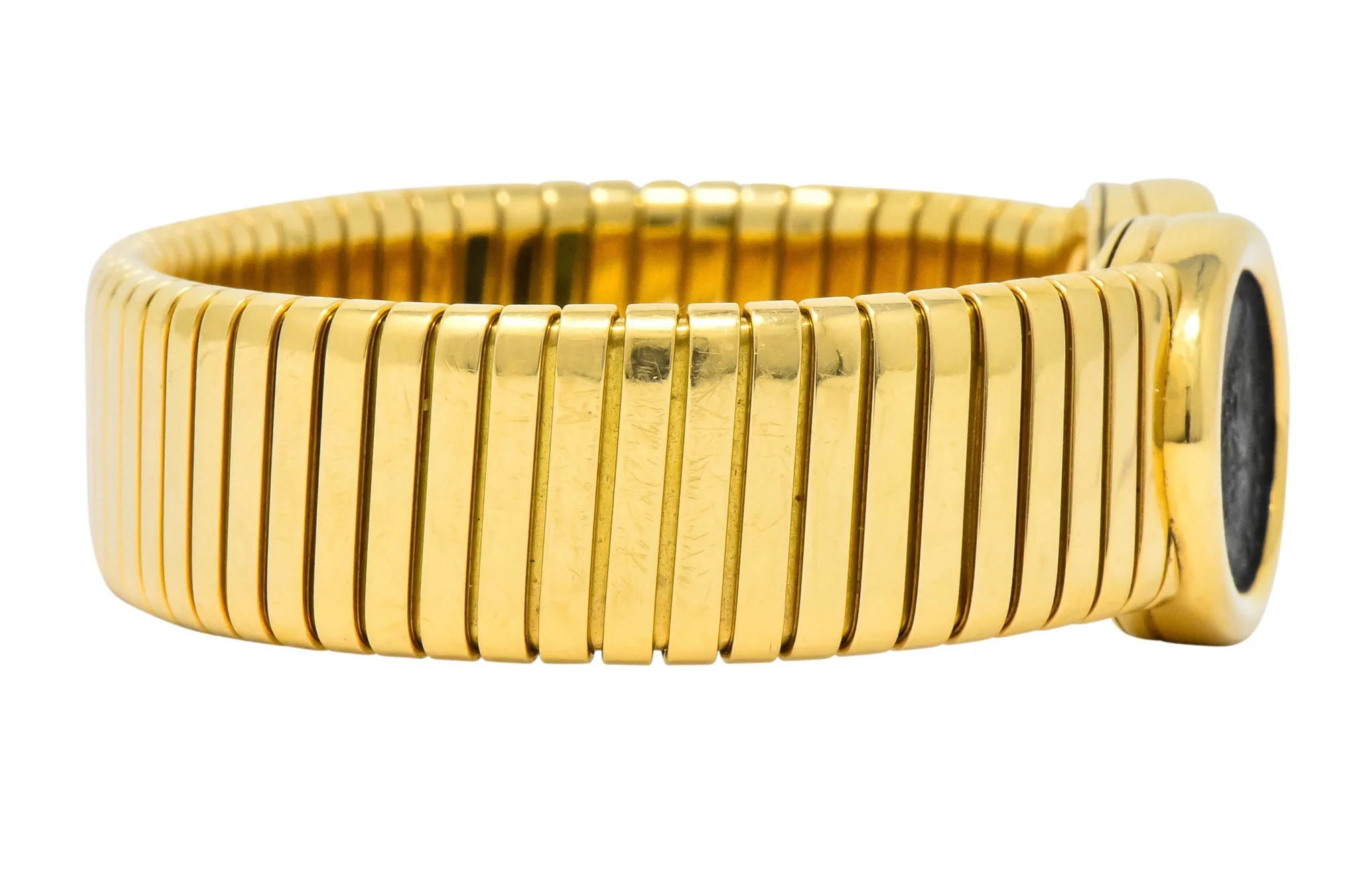 Bulgari Ancient Coin 18 Karat Gold Monete Emperor Constans of Rome Bangle Bracelet - Image 4
