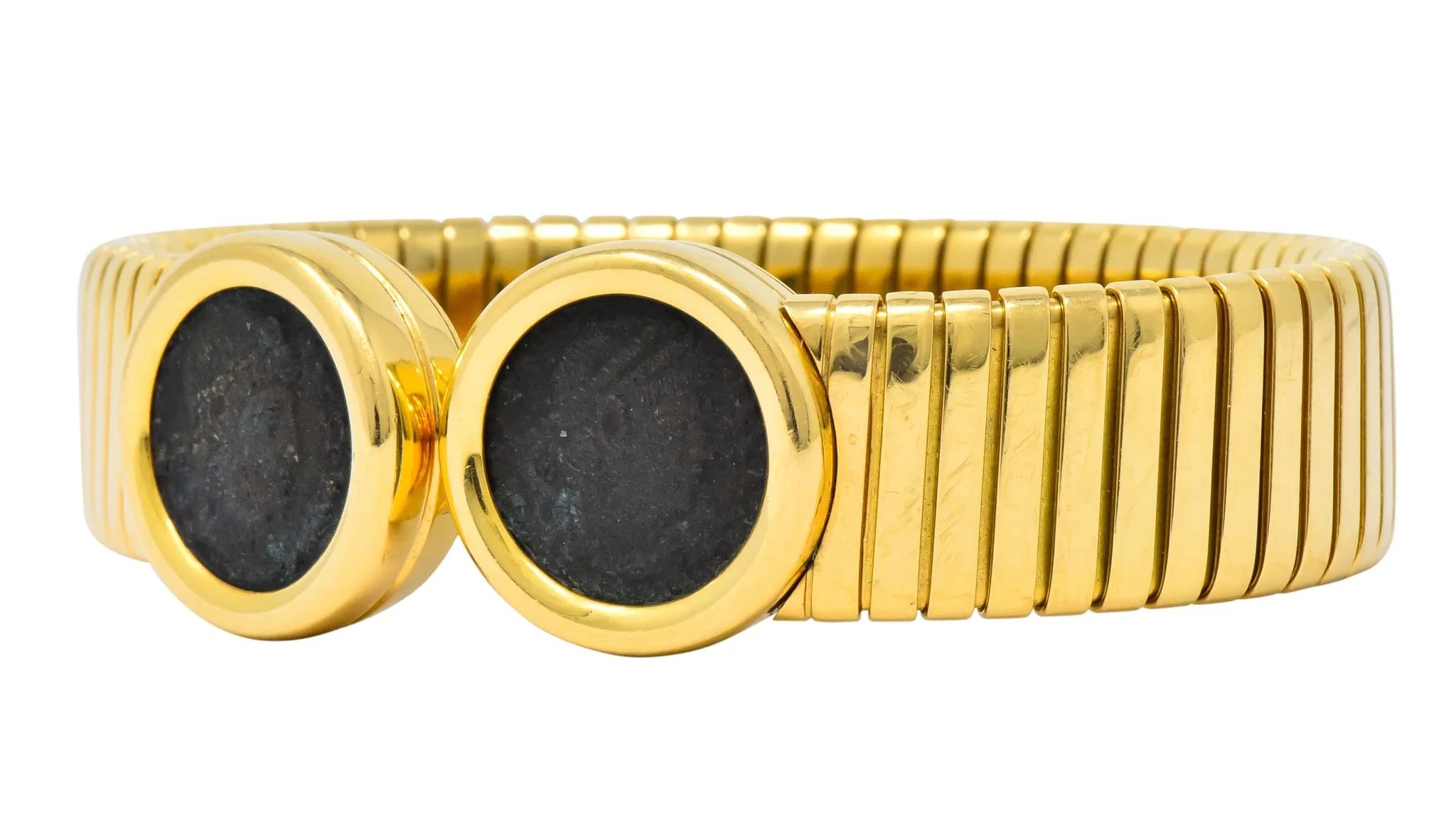 Bulgari Ancient Coin 18 Karat Gold Monete Emperor Constans of Rome Bangle Bracelet - Image 7