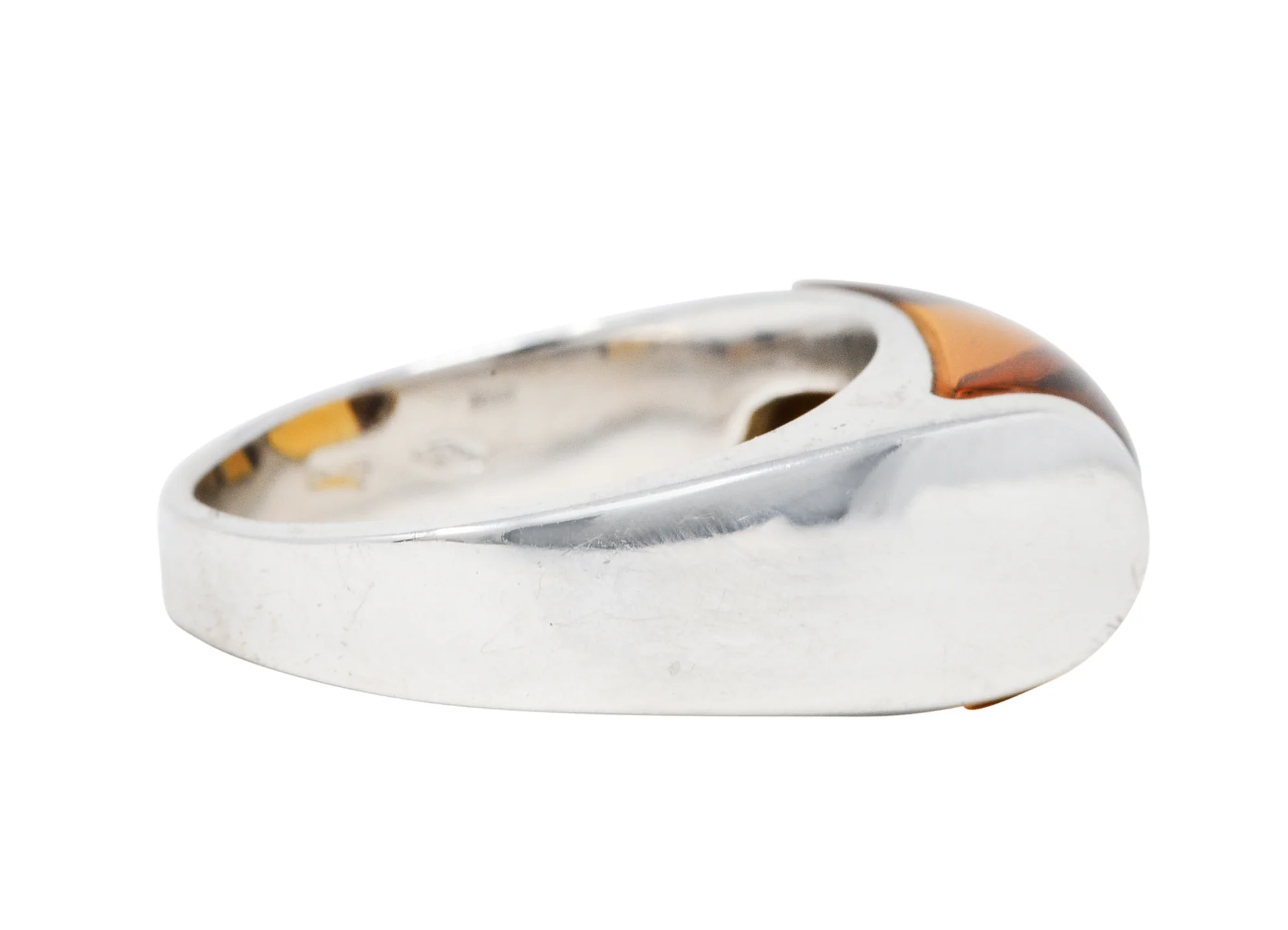 Bulgari Citrine 18 Karat White Gold Tronchetto Gemstone Band Ring - Image 3