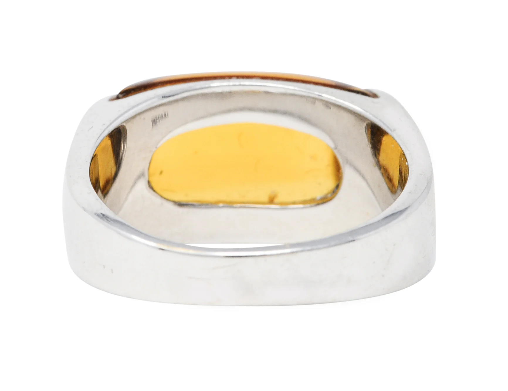 Bulgari Citrine 18 Karat White Gold Tronchetto Gemstone Band Ring - Image 4
