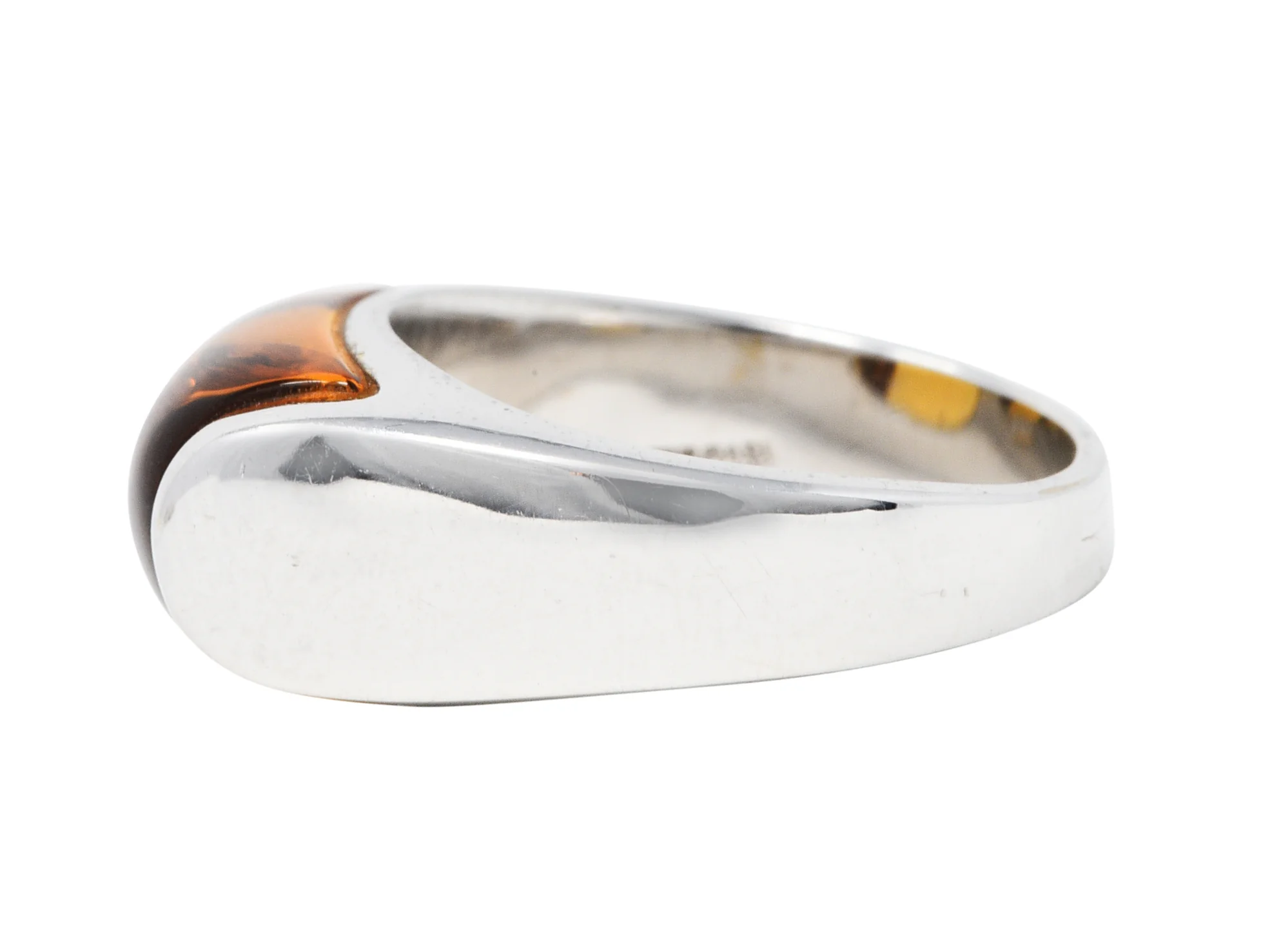 Bulgari Citrine 18 Karat White Gold Tronchetto Gemstone Band Ring - Image 5