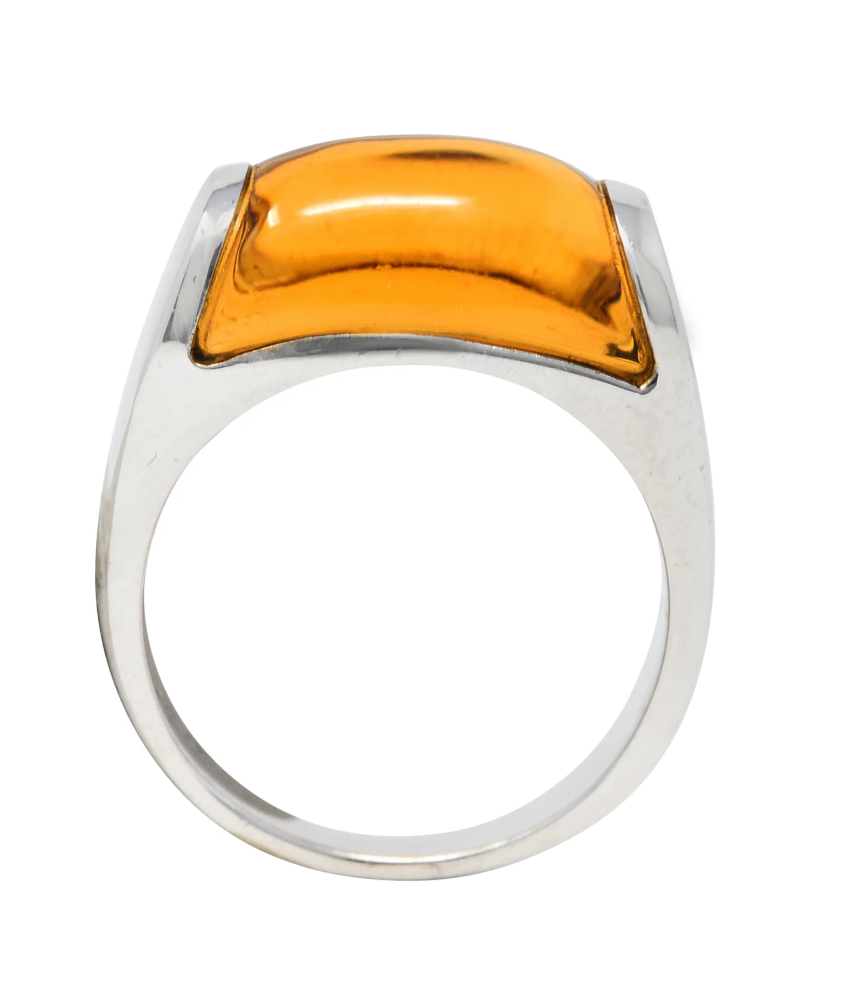 Bulgari Citrine 18 Karat White Gold Tronchetto Gemstone Band Ring - Image 9