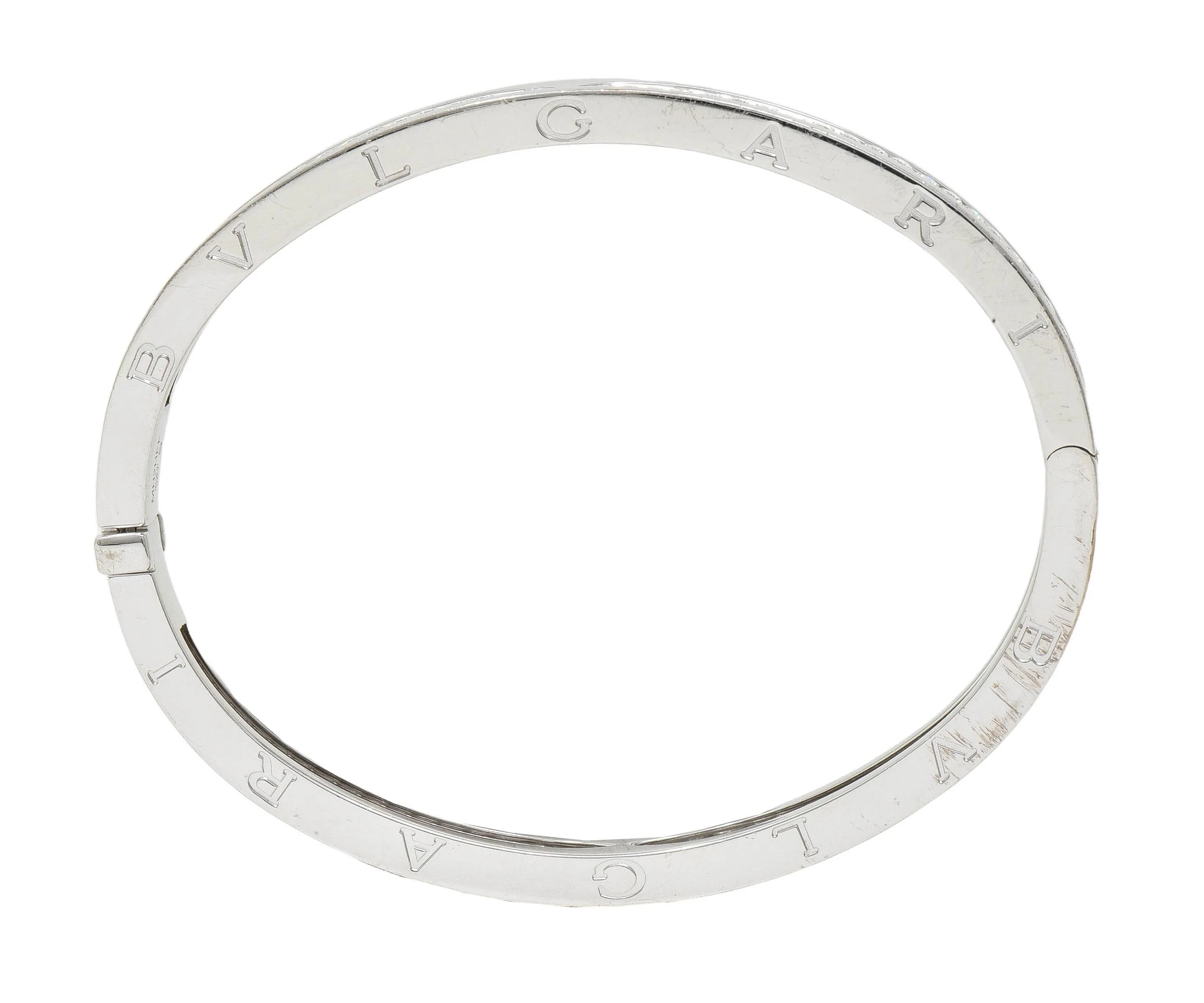 Bulgari Contemporary 1.44 CTW Diamond 18 Karat White Gold BZero1 Bangle Bracelet - Image 3