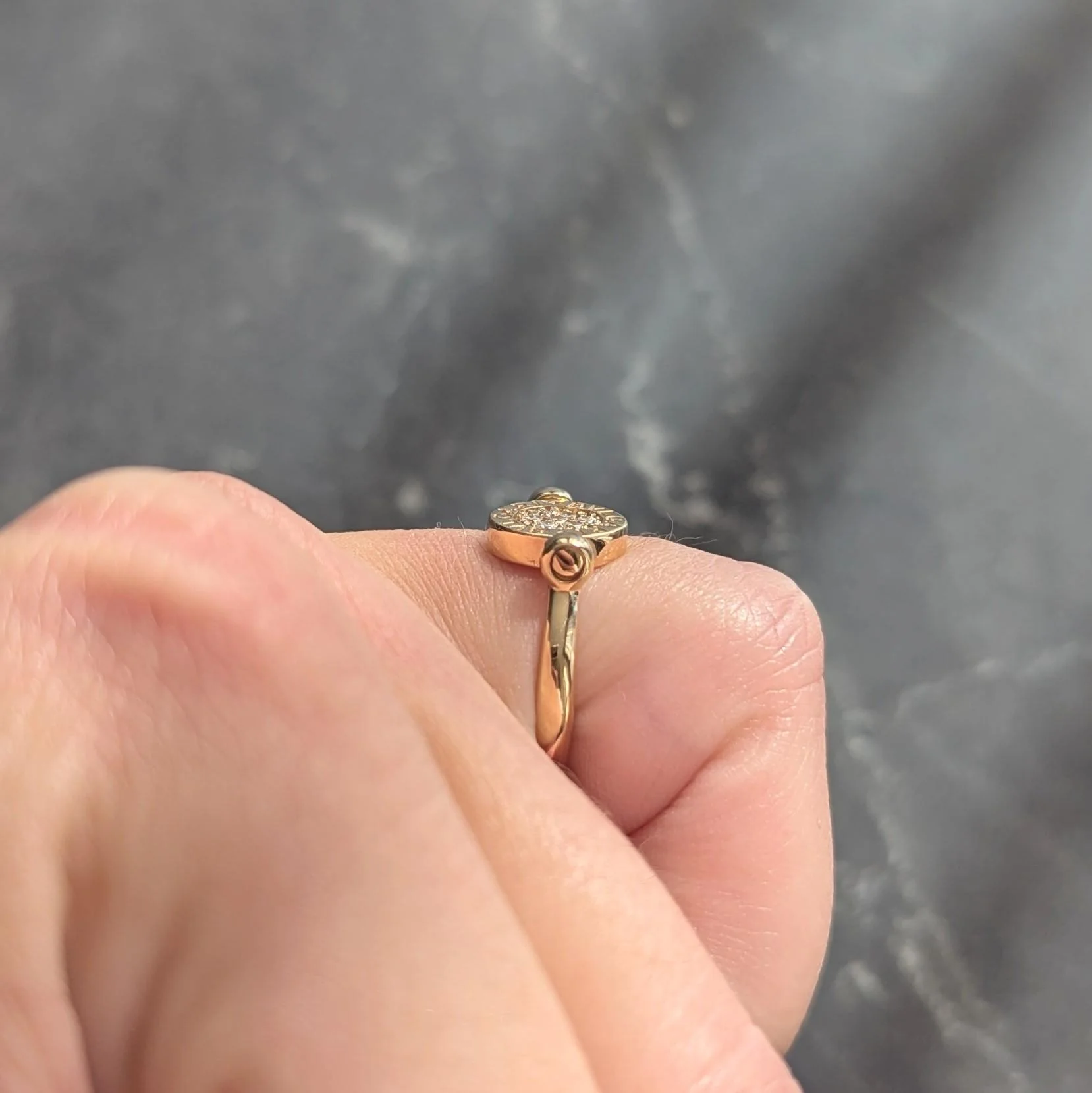 Bulgari Contemporary Diamond 18 Karat Two-Tone Gold Flip Signet Ring - Image 16