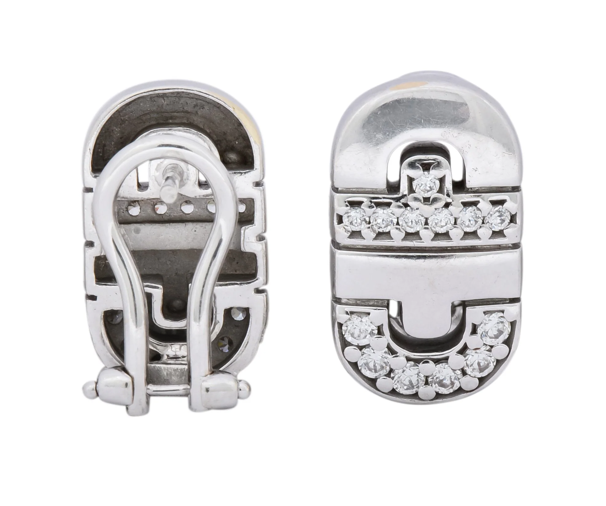 Bulgari Diamond 18 Karat White Gold Parentesi Earrings - Image 7