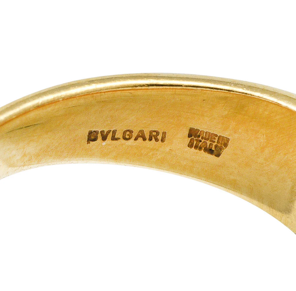 Bulgari Diamond Amethyst 18 Karat Yellow Gold Tronchetto Band Ring - Image 7