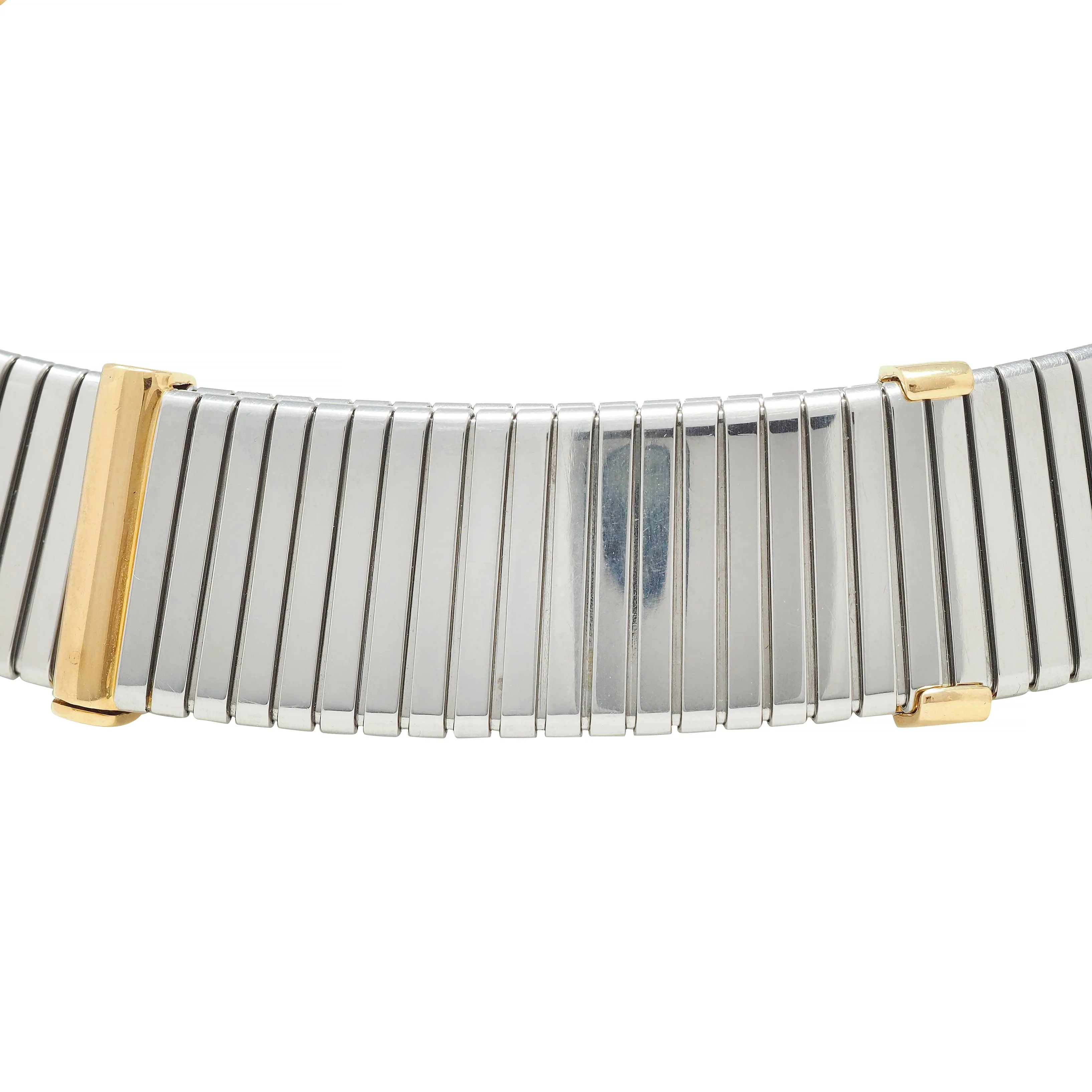 Bulgari Hematite Stainless Steel 18 Karat Gold X Tobogas Collar Necklace - Image 10