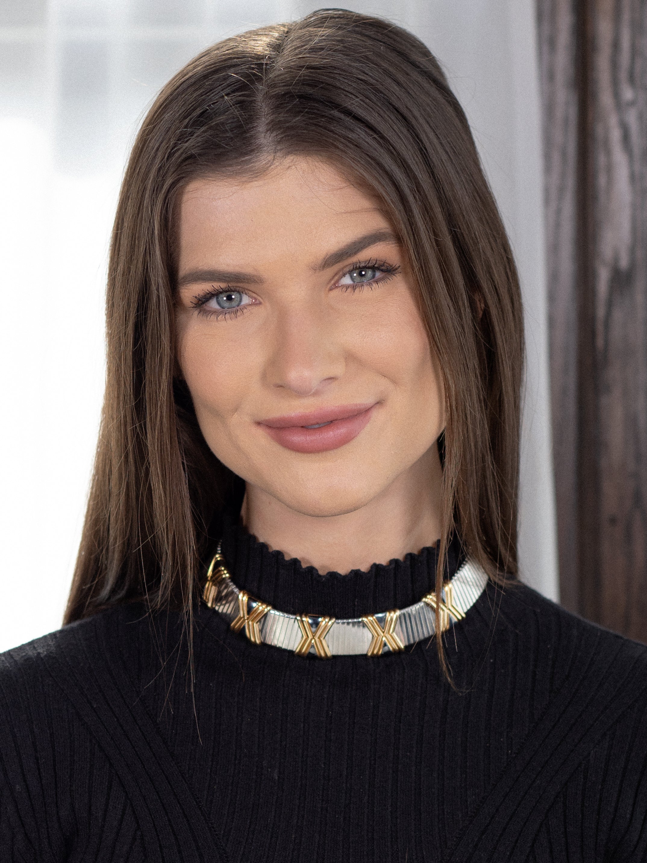 Bulgari Hematite Stainless Steel 18 Karat Gold X Tobogas Collar Necklace - Image 13