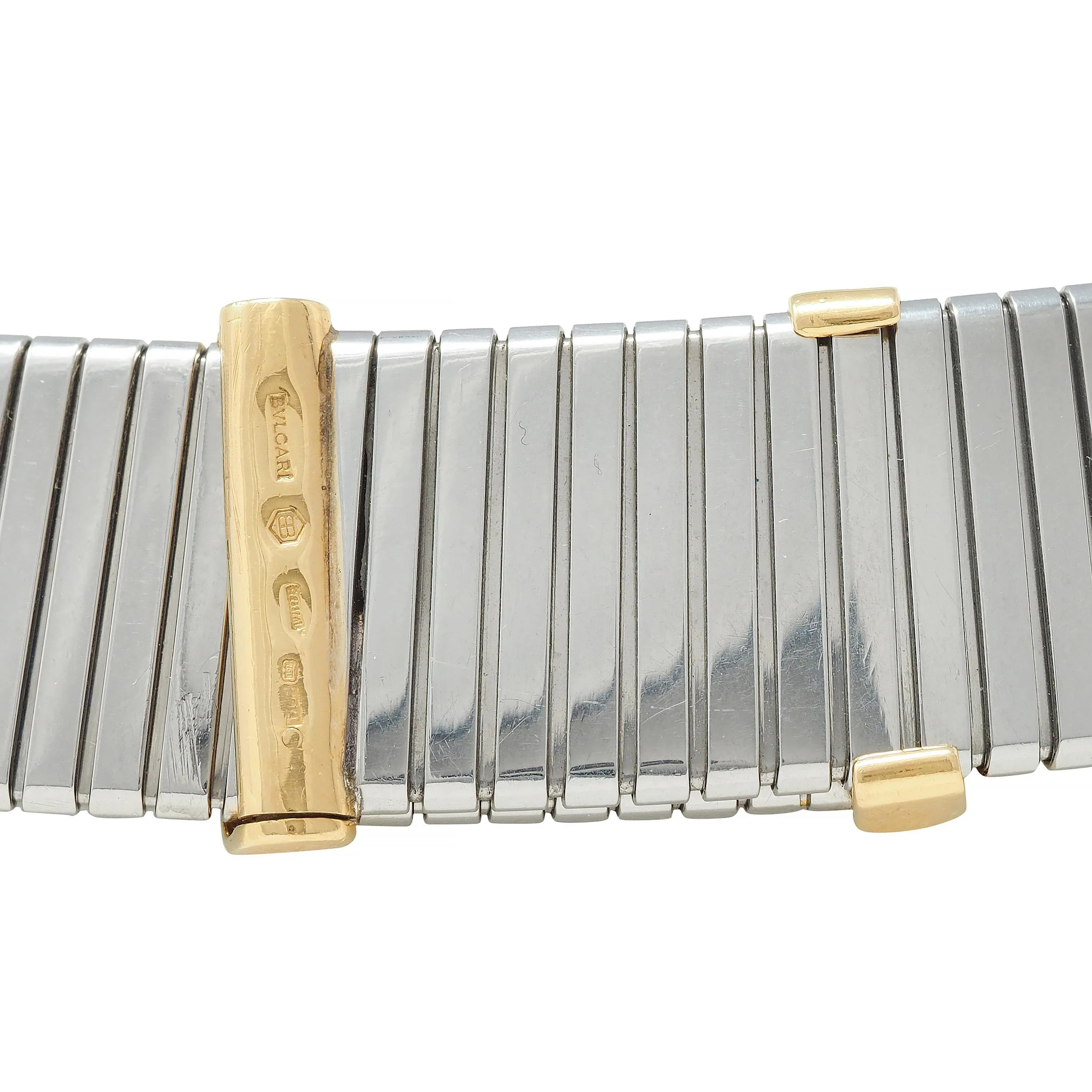 Bulgari Hematite Stainless Steel 18 Karat Gold X Tobogas Collar Necklace - Image 8