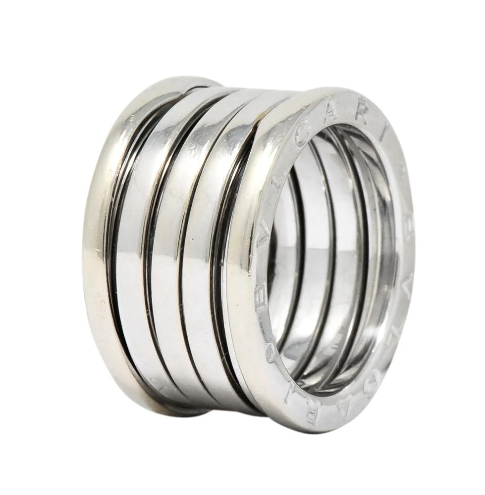 Bulgari Italian 18 Karat White Gold B. Zero1 Band Ring - Image 5