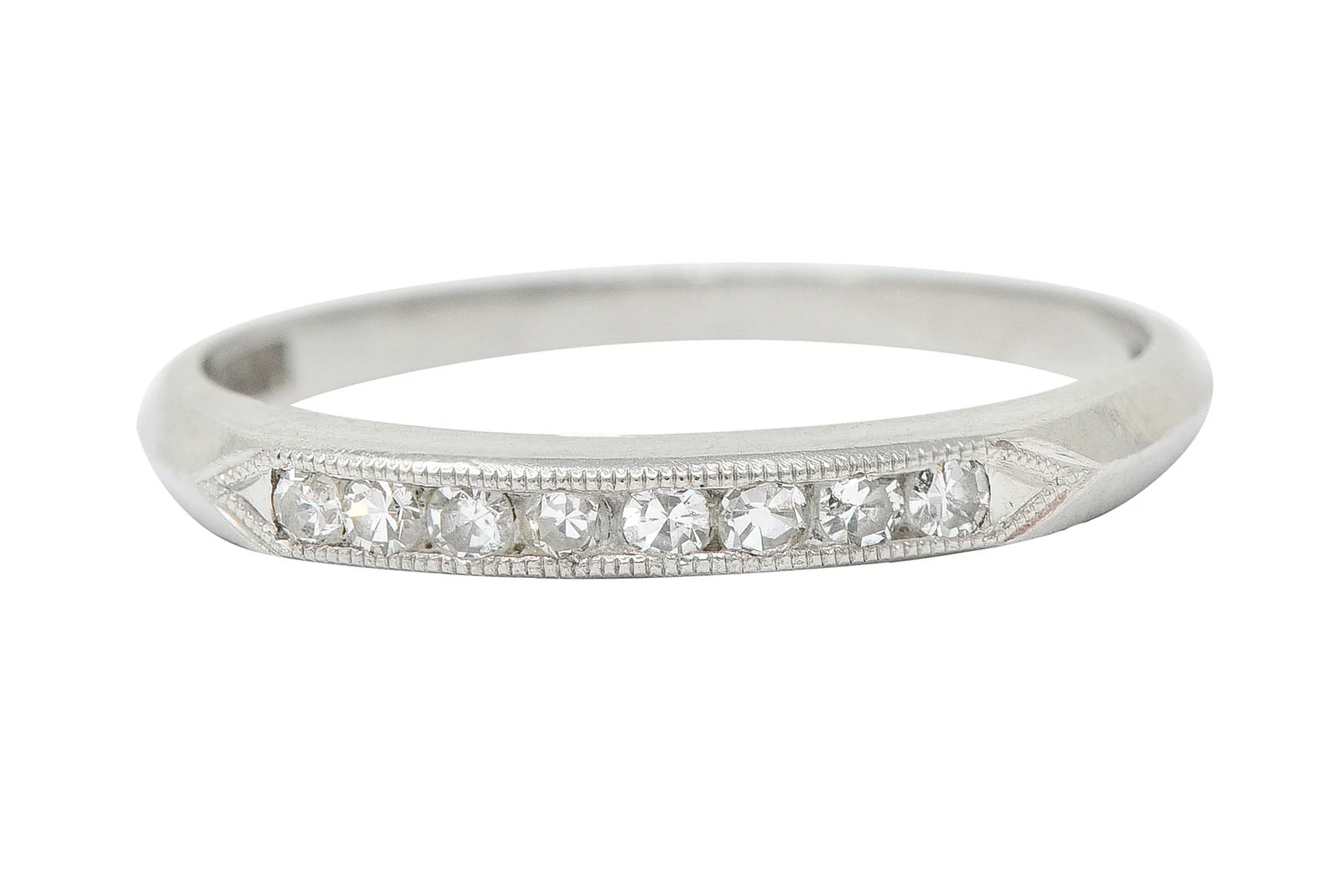 C.D. Peacock Art Deco Diamond Platinum Channel Band Ring