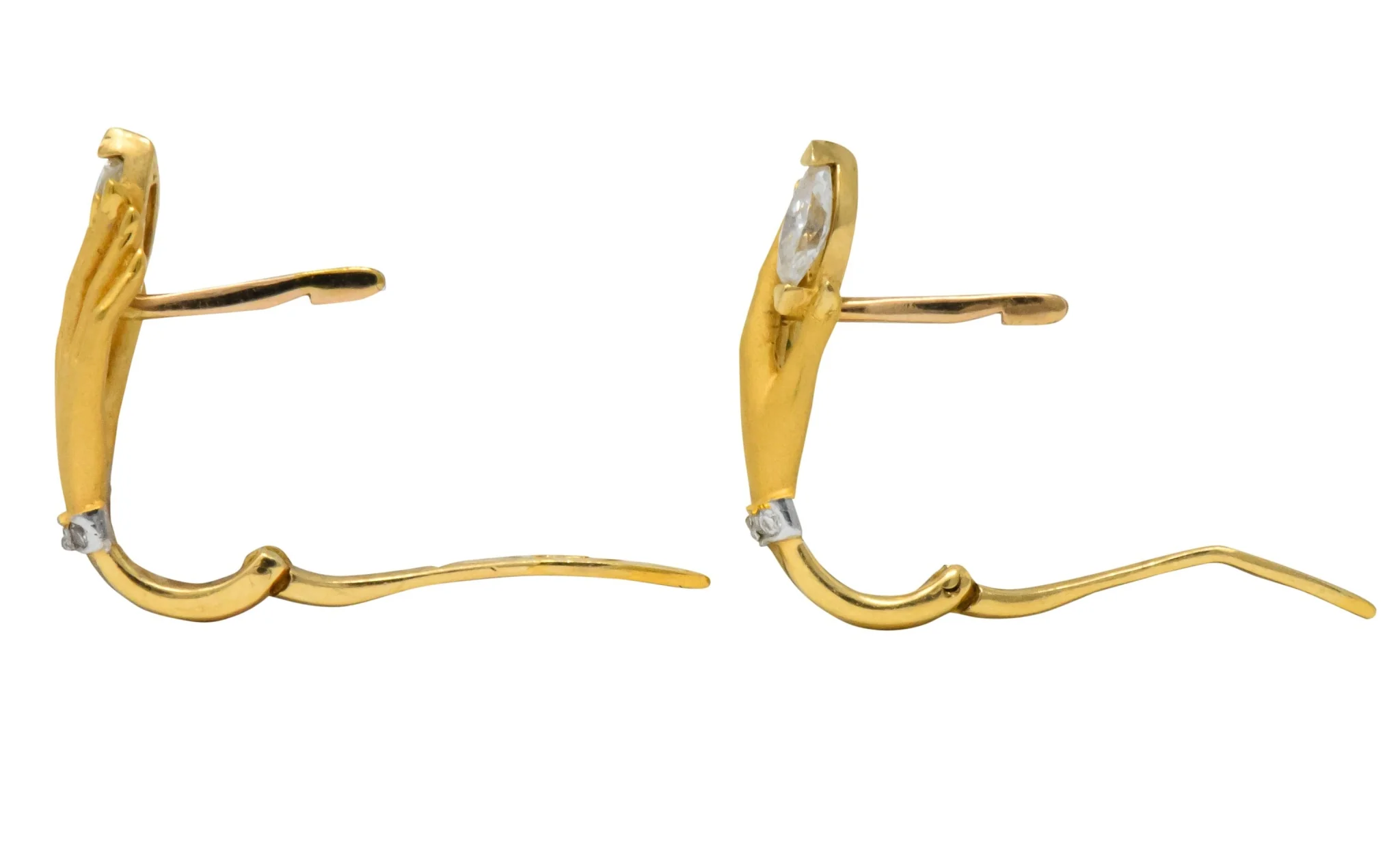 Carrera y Carrera 0.45 CTW Diamond 18 Karat Gold Las Manos Earrings - Image 3