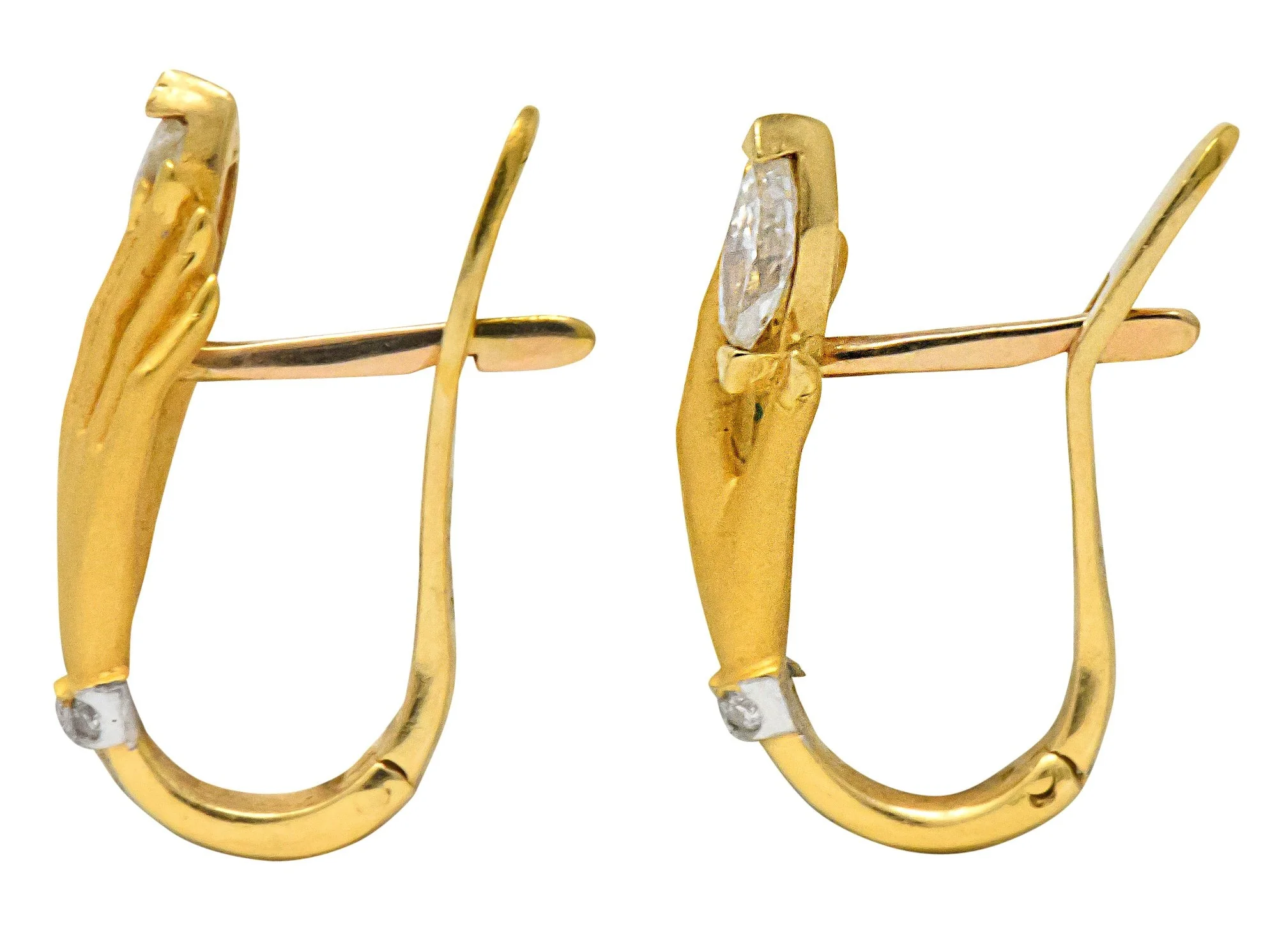 Carrera y Carrera 0.45 CTW Diamond 18 Karat Gold Las Manos Earrings - Image 4