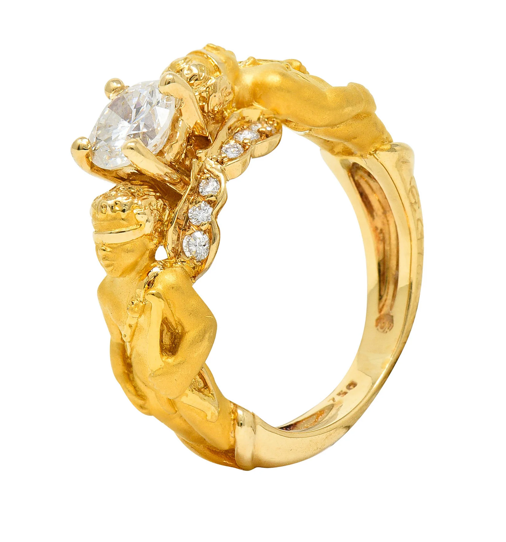 Carrera Y Carrera 0.75 CTW Diamond 18 Karat Gold Cupid Ring