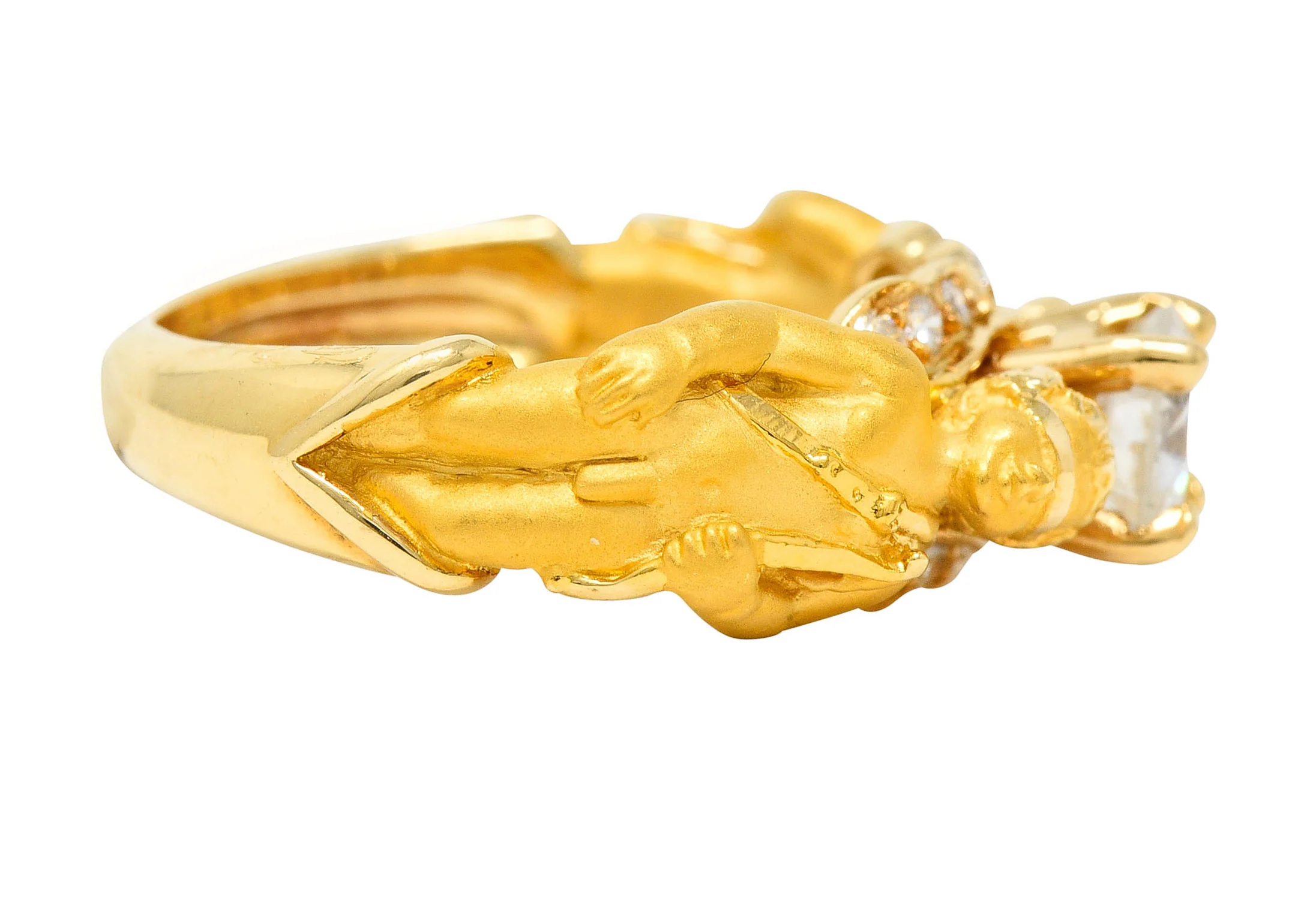 Carrera Y Carrera 0.75 CTW Diamond 18 Karat Gold Cupid Ring - Image 4