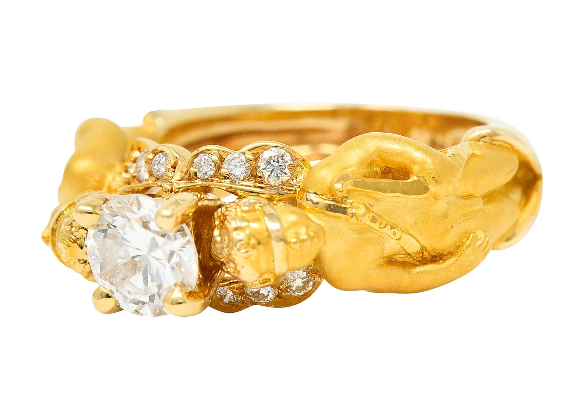 Carrera Y Carrera 0.75 CTW Diamond 18 Karat Gold Cupid Ring - Image 7