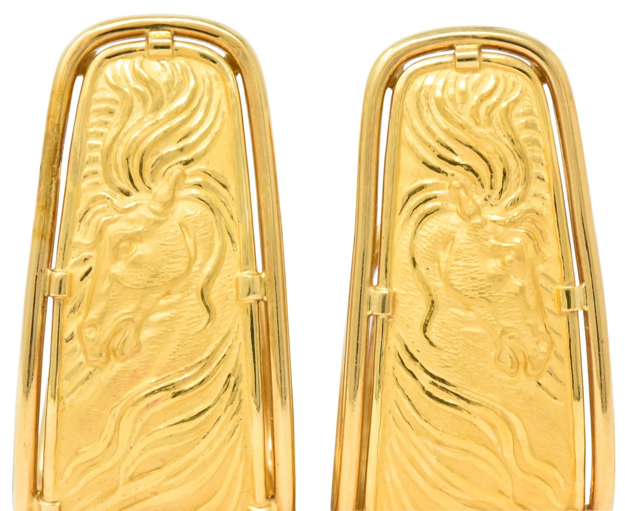 Carrera y Carrera 18 Karat Gold Ecuestre Half-Hoop Horse Earrings - Image 6
