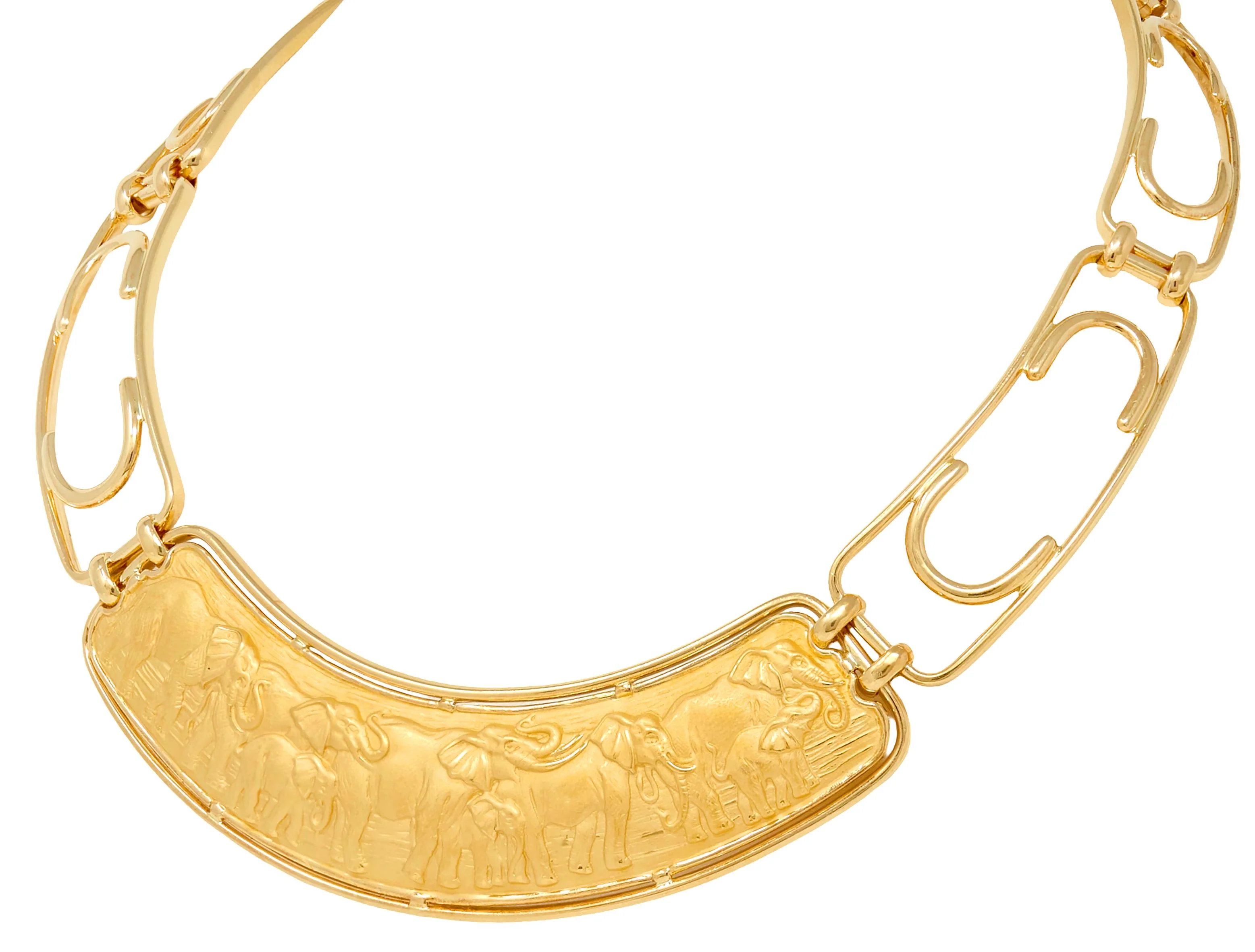 Carrera y Carrera 18 Karat Yellow Gold Vintage Elephant Animal Collar Necklace - Image 6