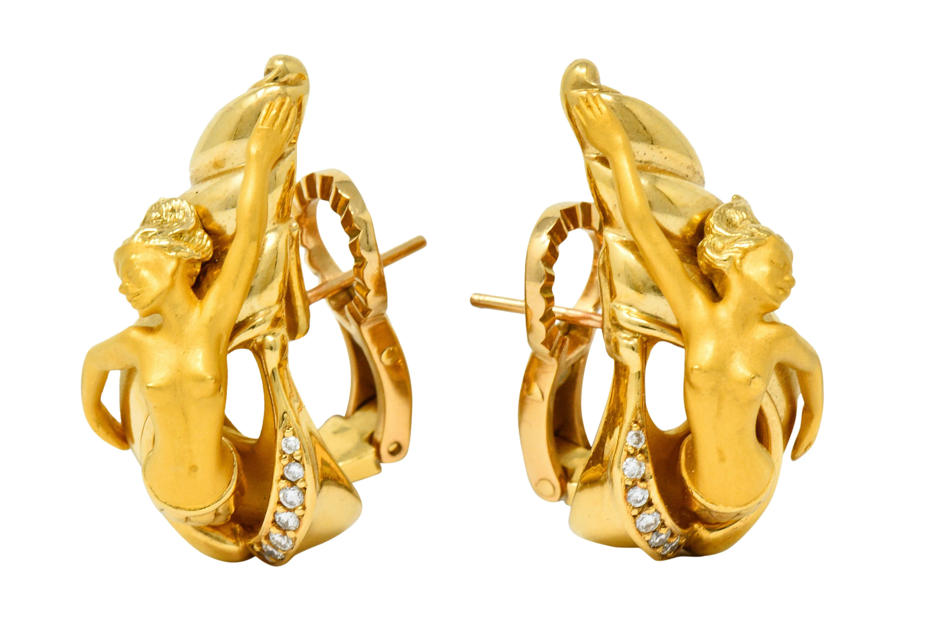 Carrera Y Carrera Diamond 18 Karat Gold Mermaid Earrings - Image 3