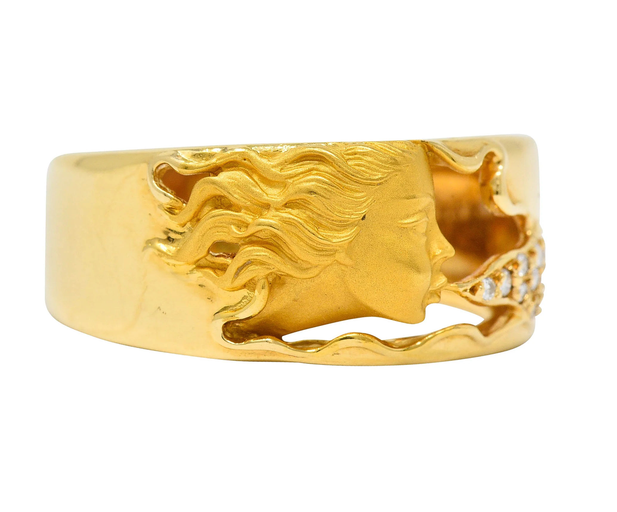 Carrera Y Carrera Diamond 18 Karat Gold Wind Nymph Band Ring - Image 2