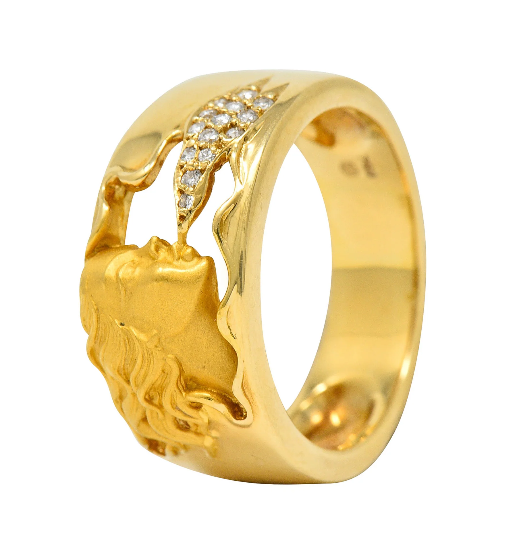 Carrera Y Carrera Diamond 18 Karat Gold Wind Nymph Band Ring - Image 9