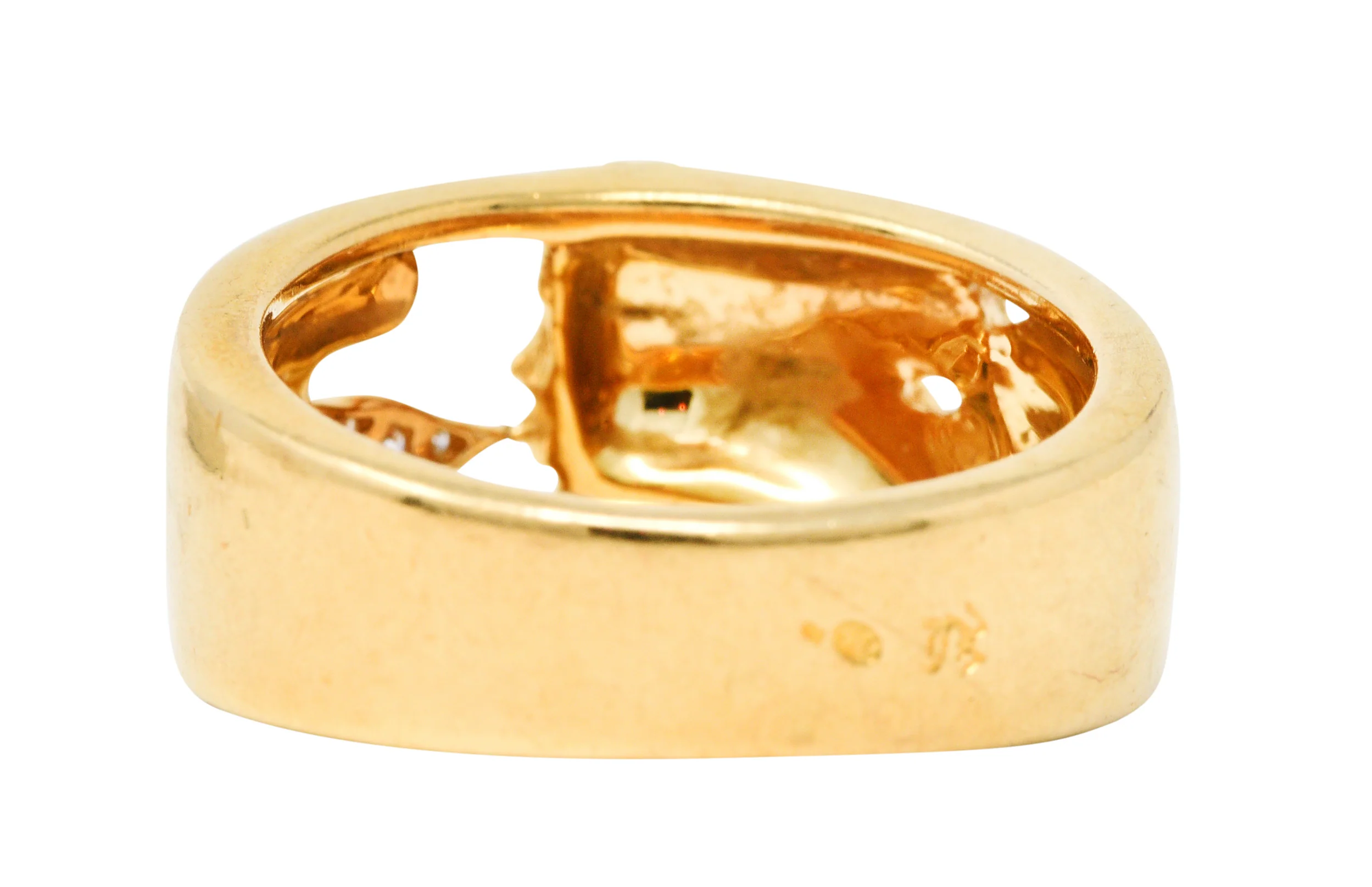 Carrera Y Carrera Diamond 18 Karat Gold Wind Nymph Blowing Band Ring - Image 4