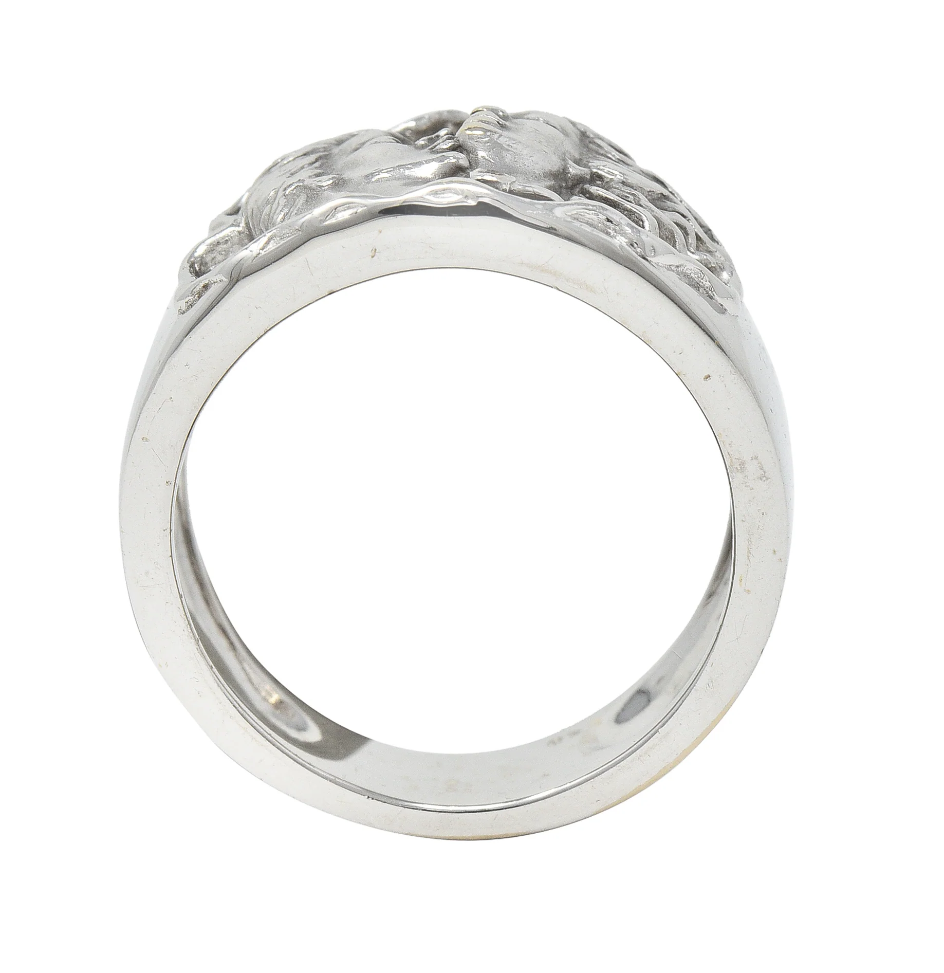 Carrera Y Carrera Diamond 18 Karat White Gold Adam & Eve Band Ring - Image 11