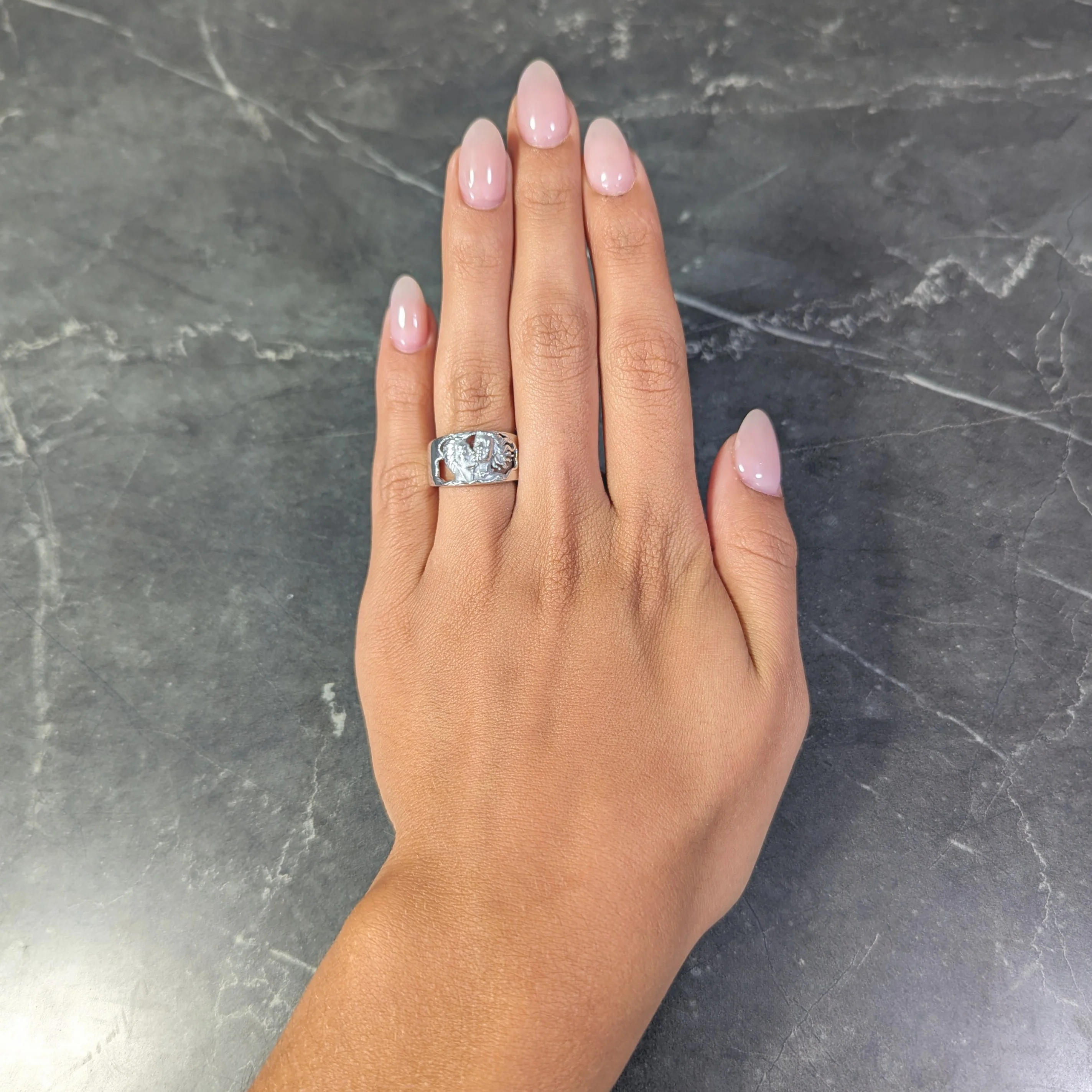 Carrera Y Carrera Diamond 18 Karat White Gold Adam & Eve Band Ring - Image 13