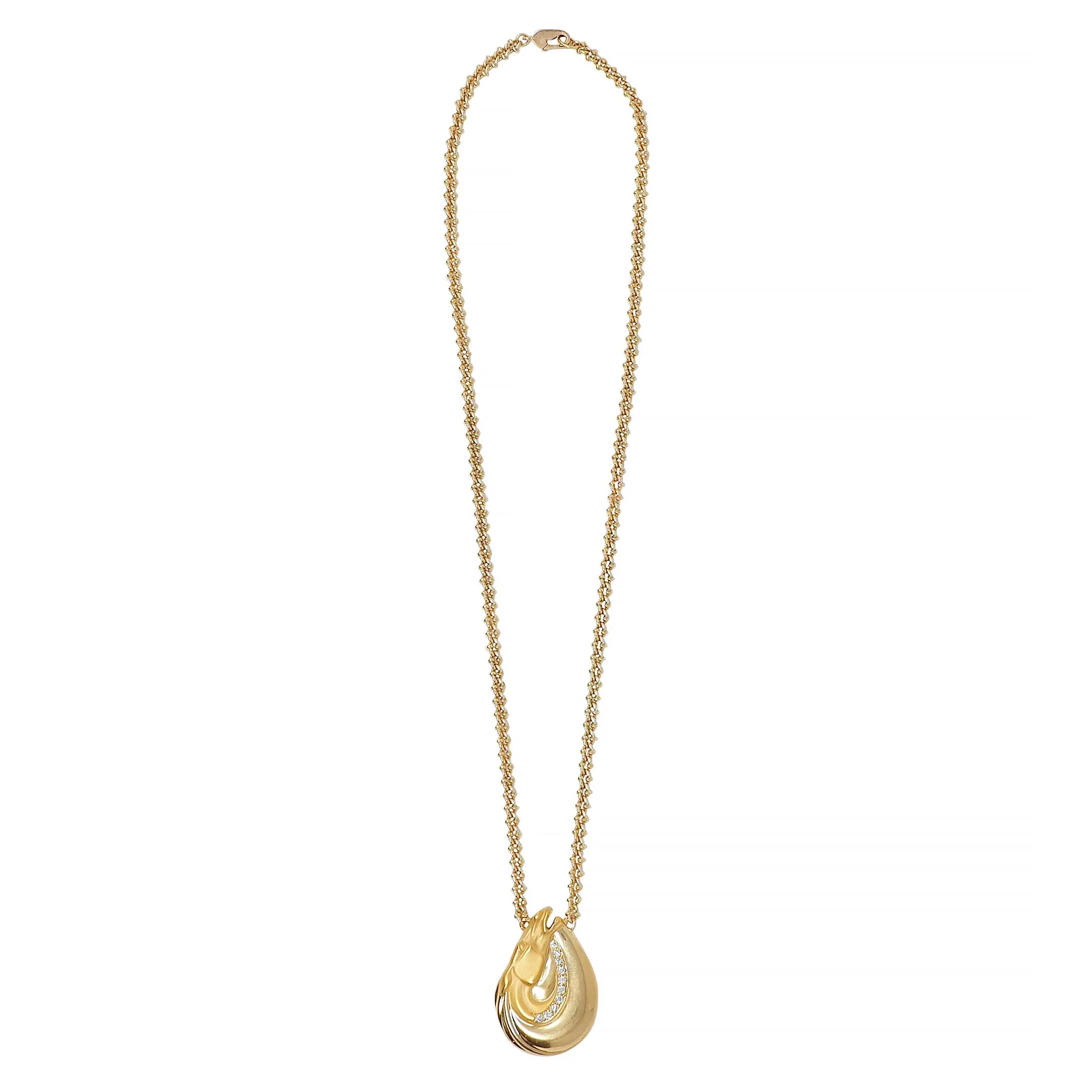 Carrera Y Carrera Diamond 18 Karat Yellow Gold Horse Ecuestre Station Necklace - Image 11
