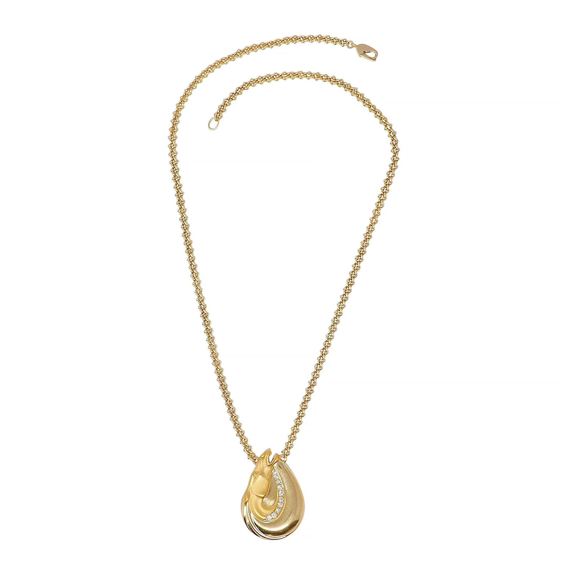 Carrera Y Carrera Diamond 18 Karat Yellow Gold Horse Ecuestre Station Necklace - Image 3