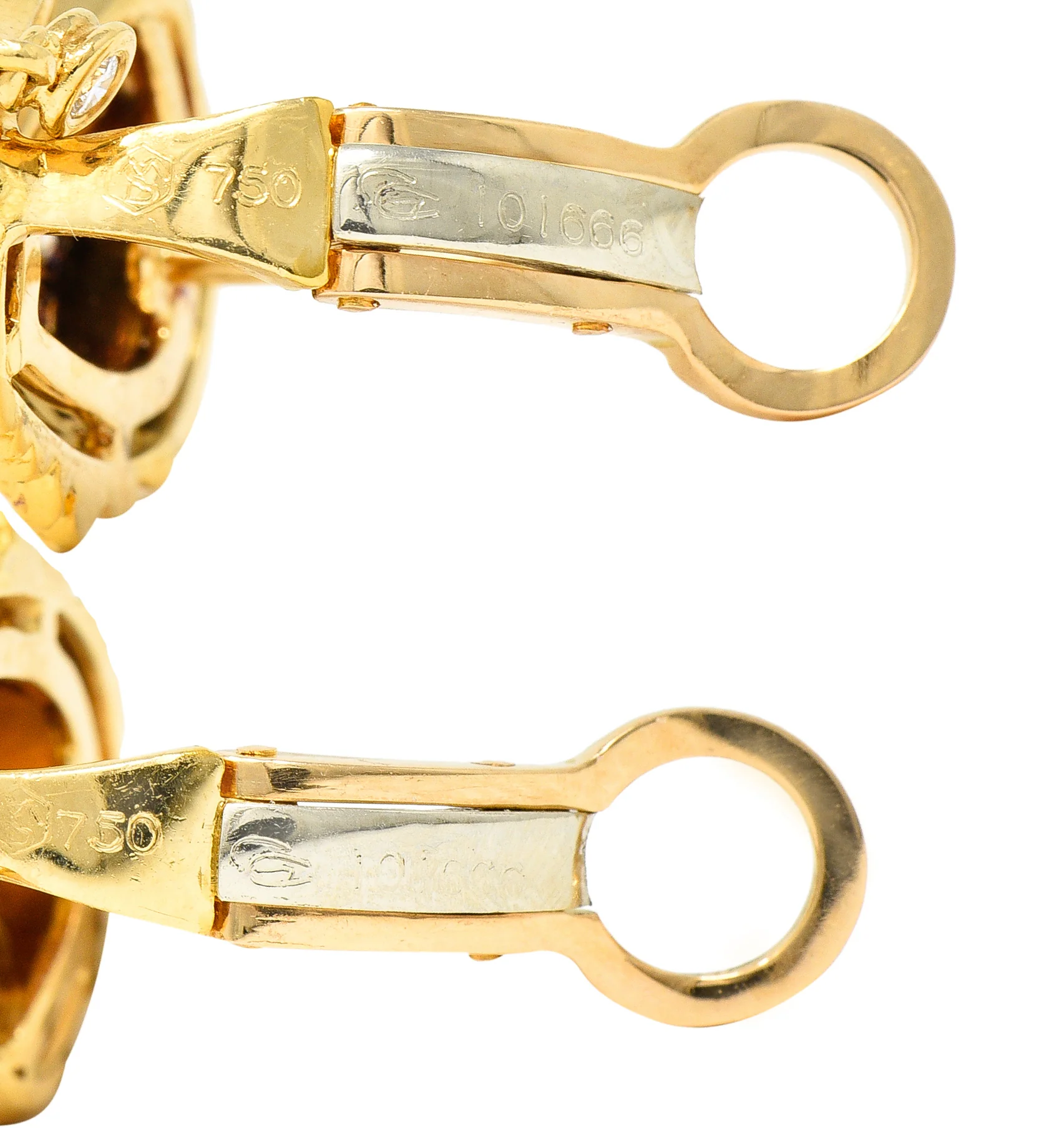 Carrera y Carrera Diamond 18 Karat Yellow Gold Masquerade Mask Vintage Stud Earrings - Image 4