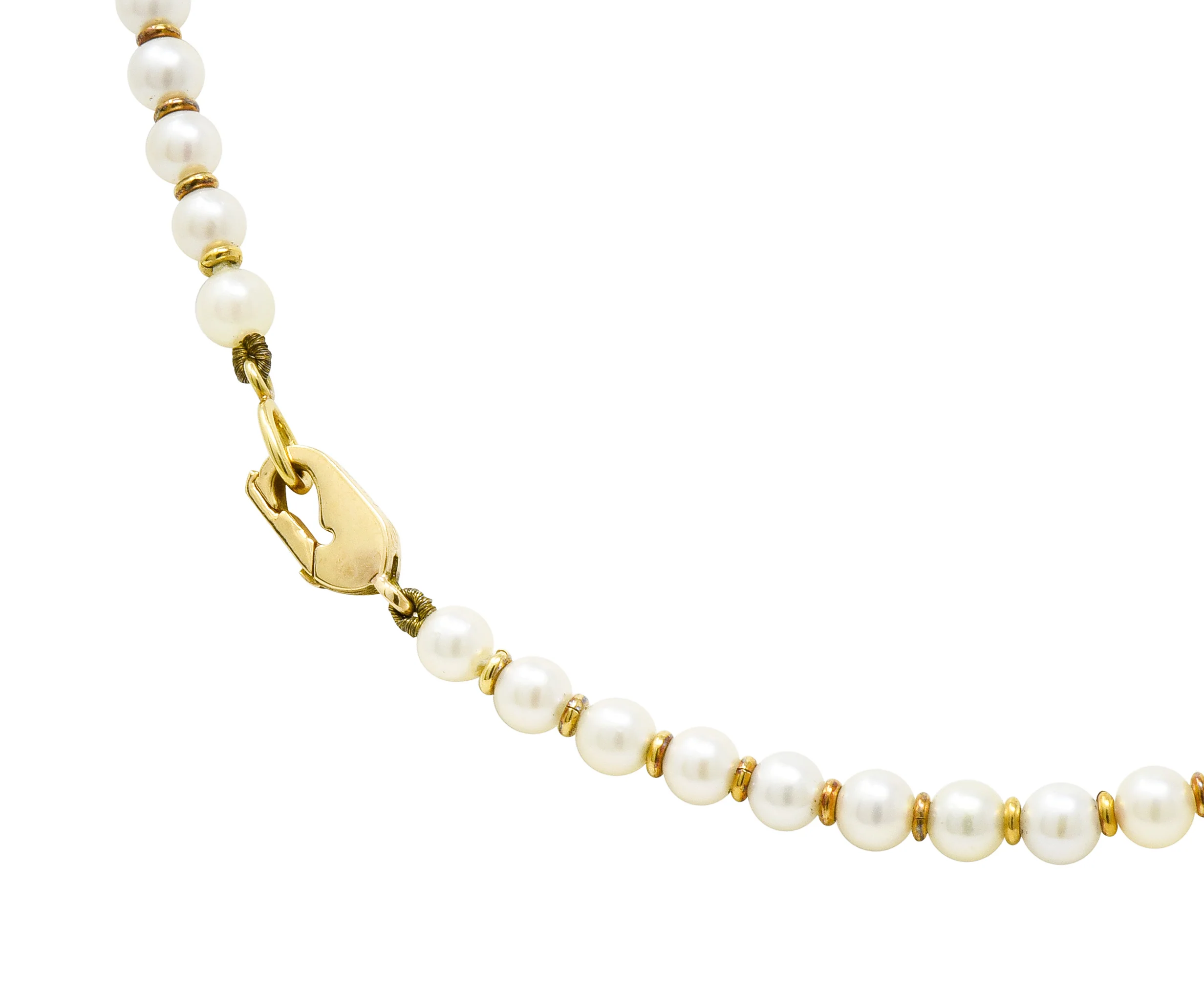 Carrera Y Carrera Diamond Pearl 18 Karat Gold Las Manos Strand Necklace - Image 7