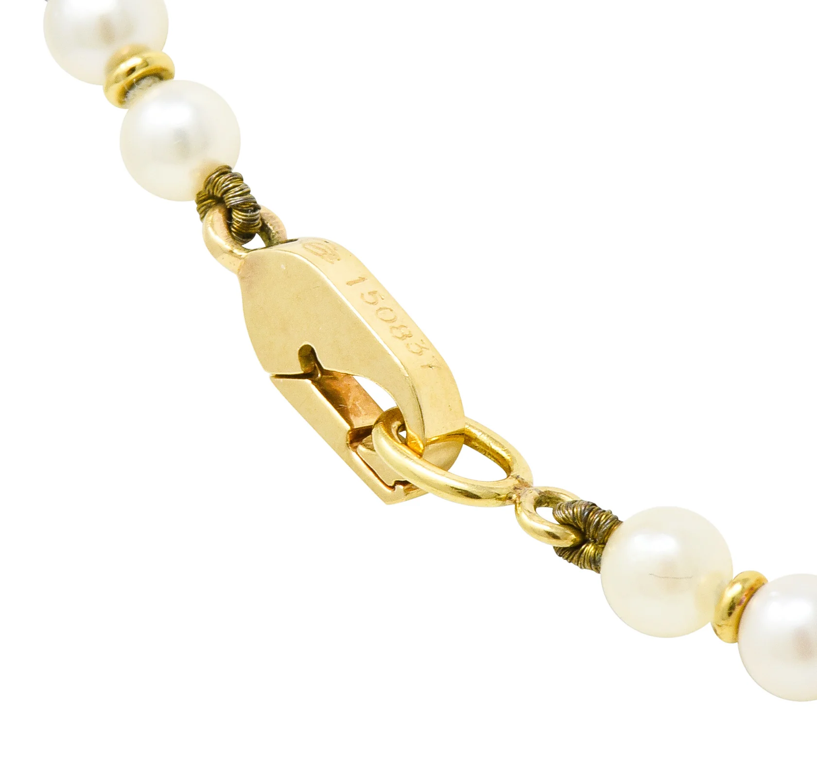 Carrera Y Carrera Diamond Pearl 18 Karat Gold Las Manos Strand Necklace - Image 8