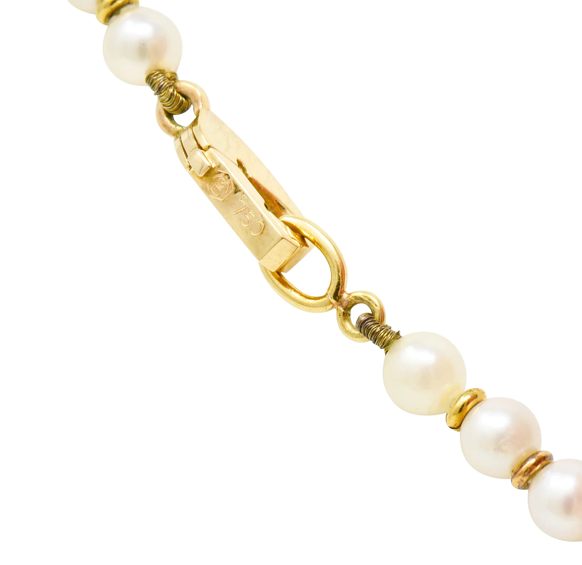 Carrera Y Carrera Diamond Pearl 18 Karat Gold Las Manos Strand Necklace - Image 9