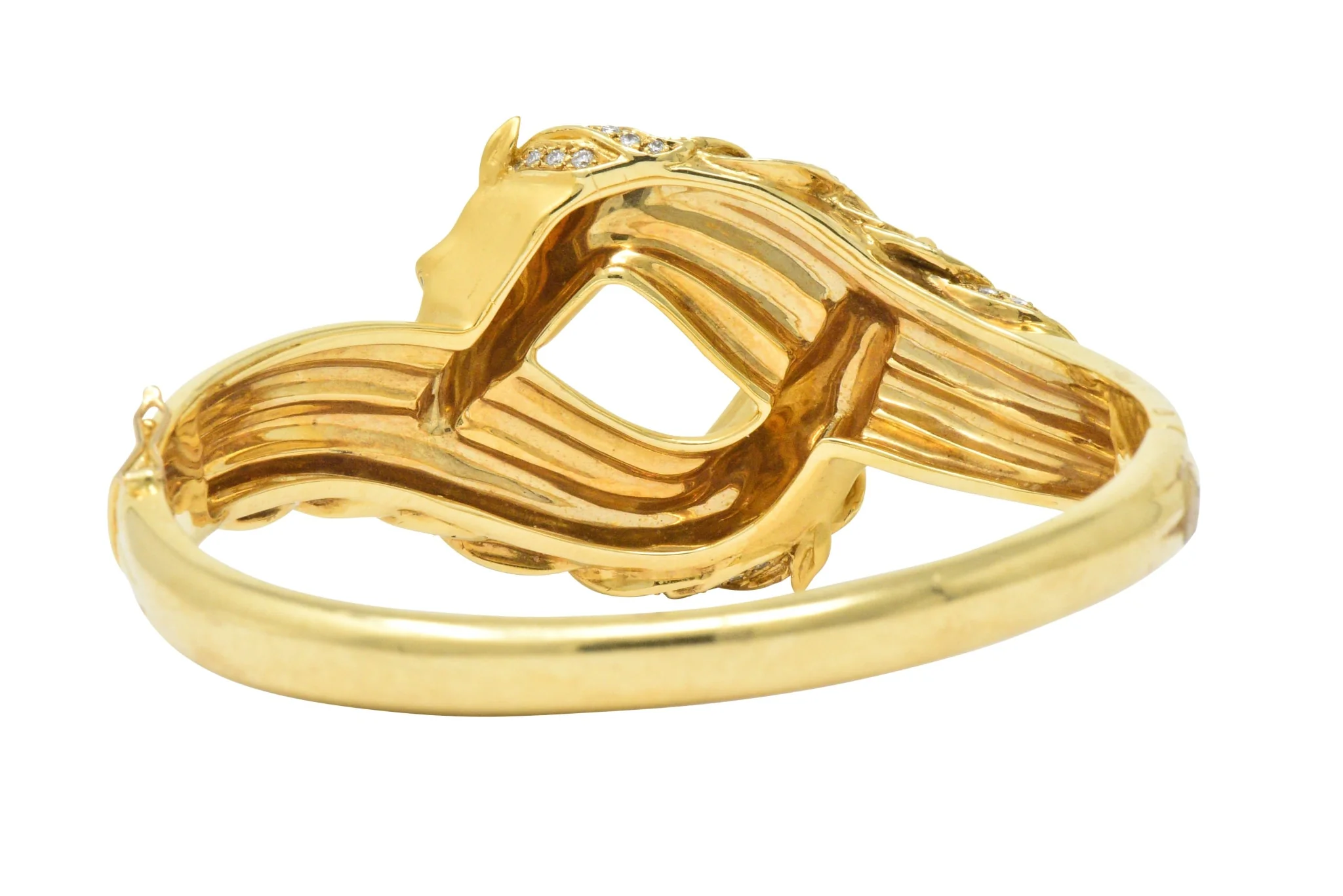 Carrera Y Carrera Ecuestre 1.45 CTW Diamond 18 Karat Horse Gold Bangle Bracelet - Image 6