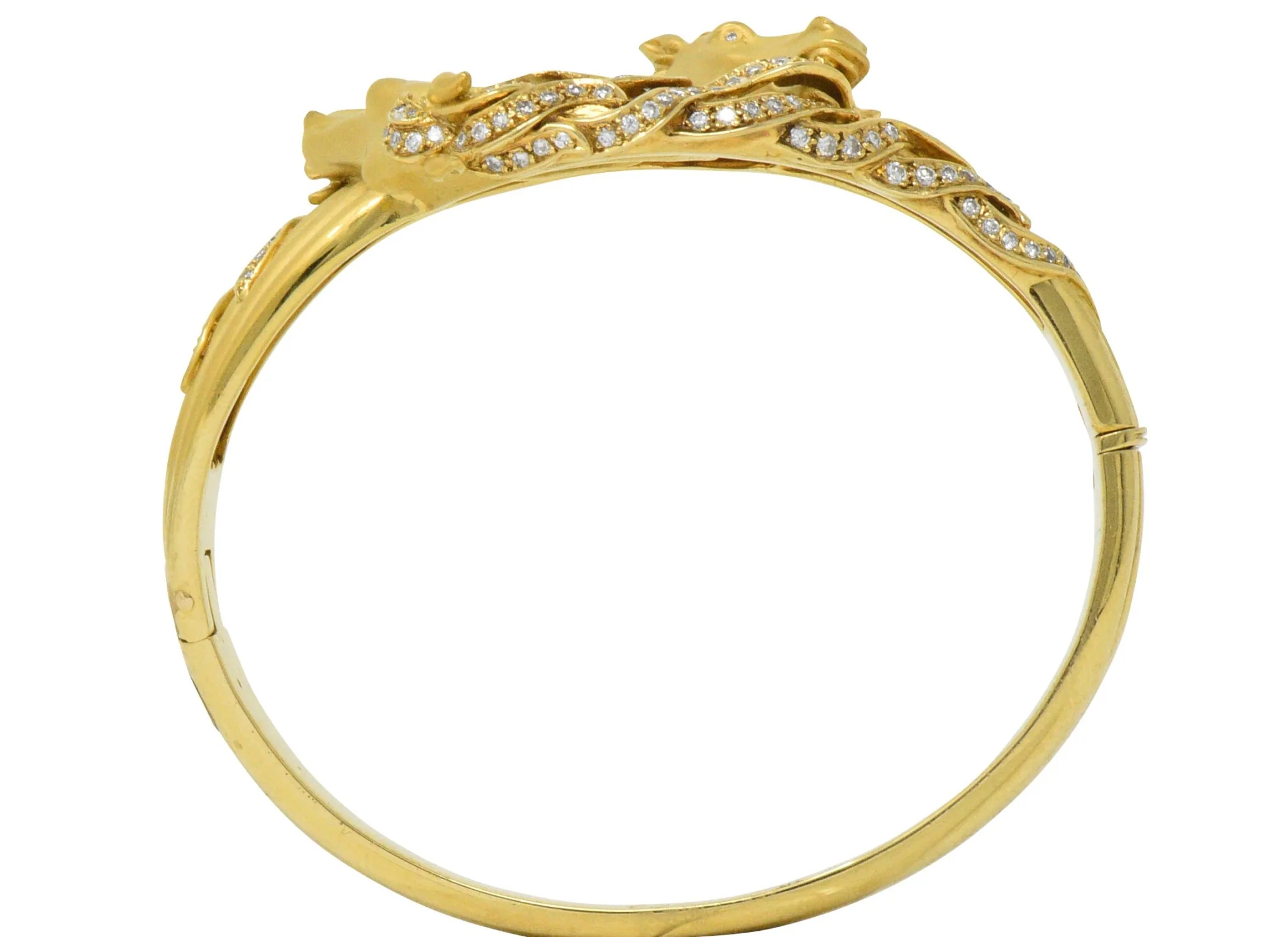 Carrera Y Carrera Ecuestre 1.45 CTW Diamond 18 Karat Horse Gold Bangle Bracelet - Image 8