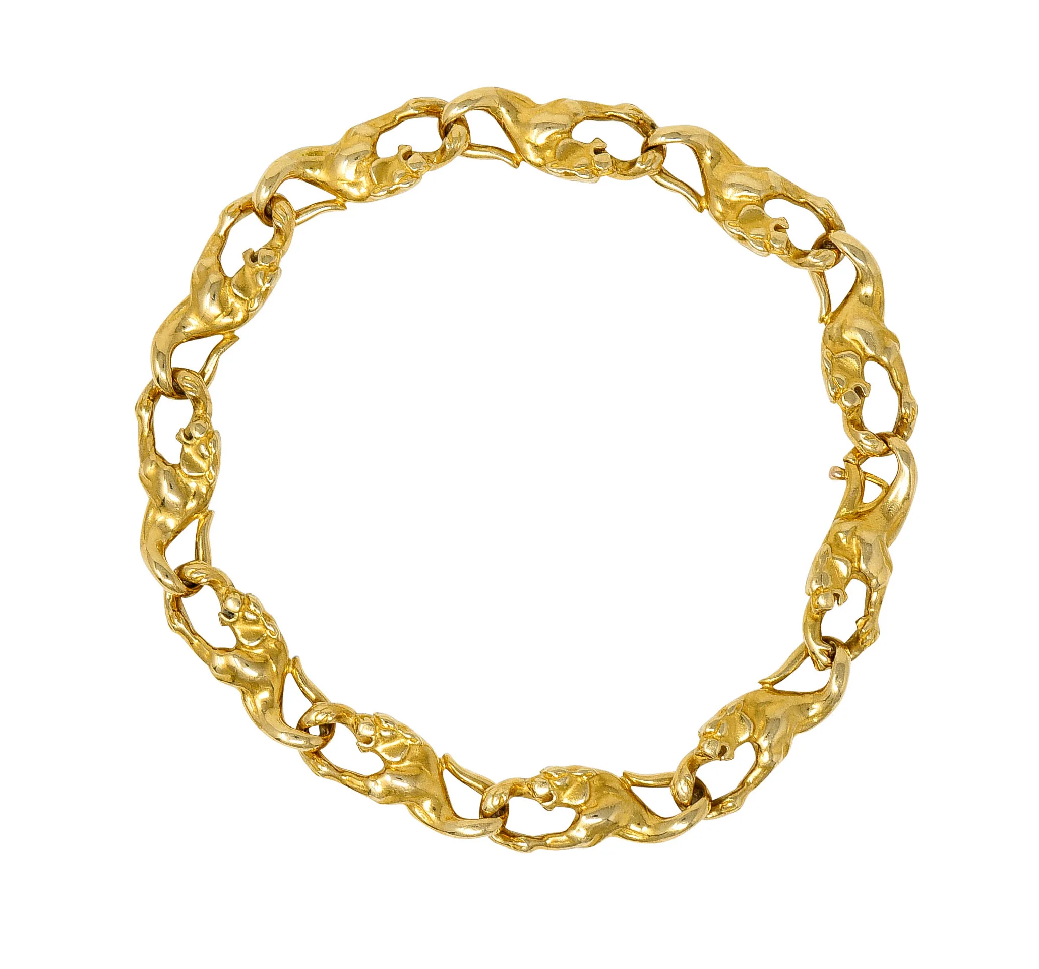 Carrera Y Carrera Vintage 18 Karat Gold Panther Link Bracelet - Image 2