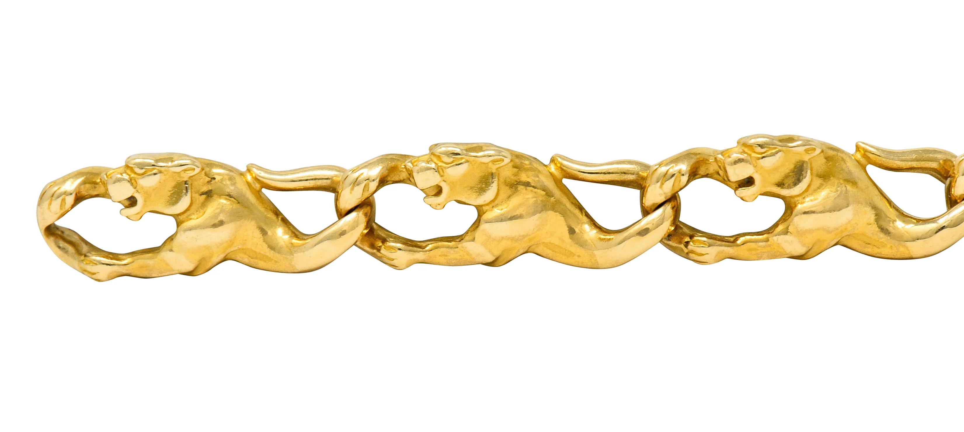 Carrera Y Carrera Vintage 18 Karat Gold Panther Link Bracelet - Image 3