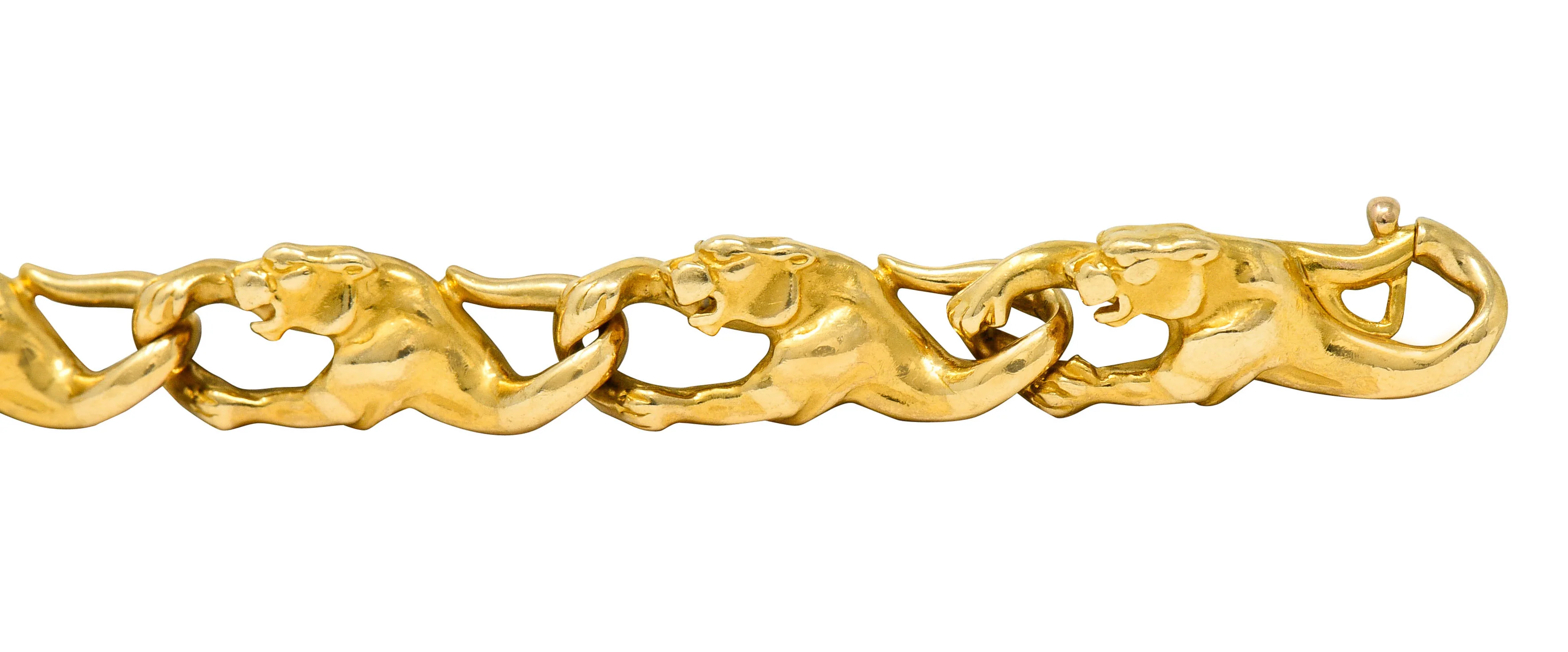 Carrera Y Carrera Vintage 18 Karat Gold Panther Link Bracelet - Image 4