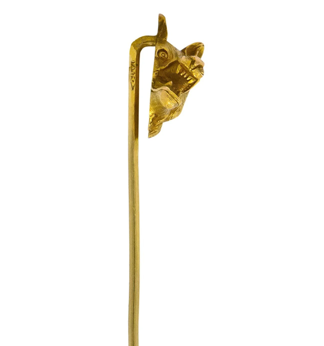 Carter Gough & Co. Edwardian 14 Karat Gold Wolf Stickpin - Image 4