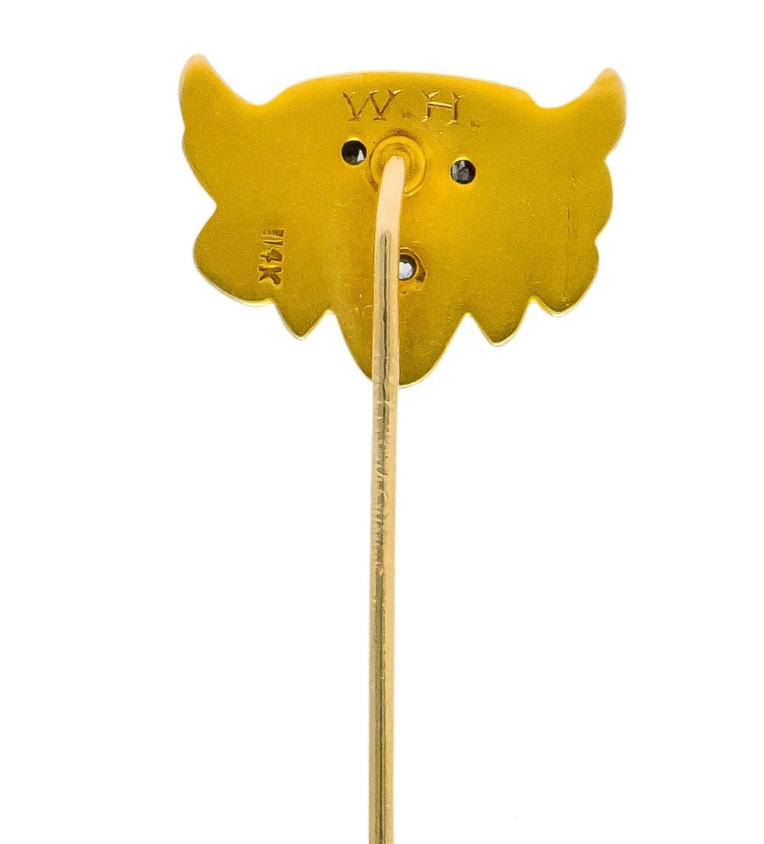 Carter Gough & Co. Edwardian Diamond 14 Karat Two-Tone Gold Tiger Stickpin - Image 3