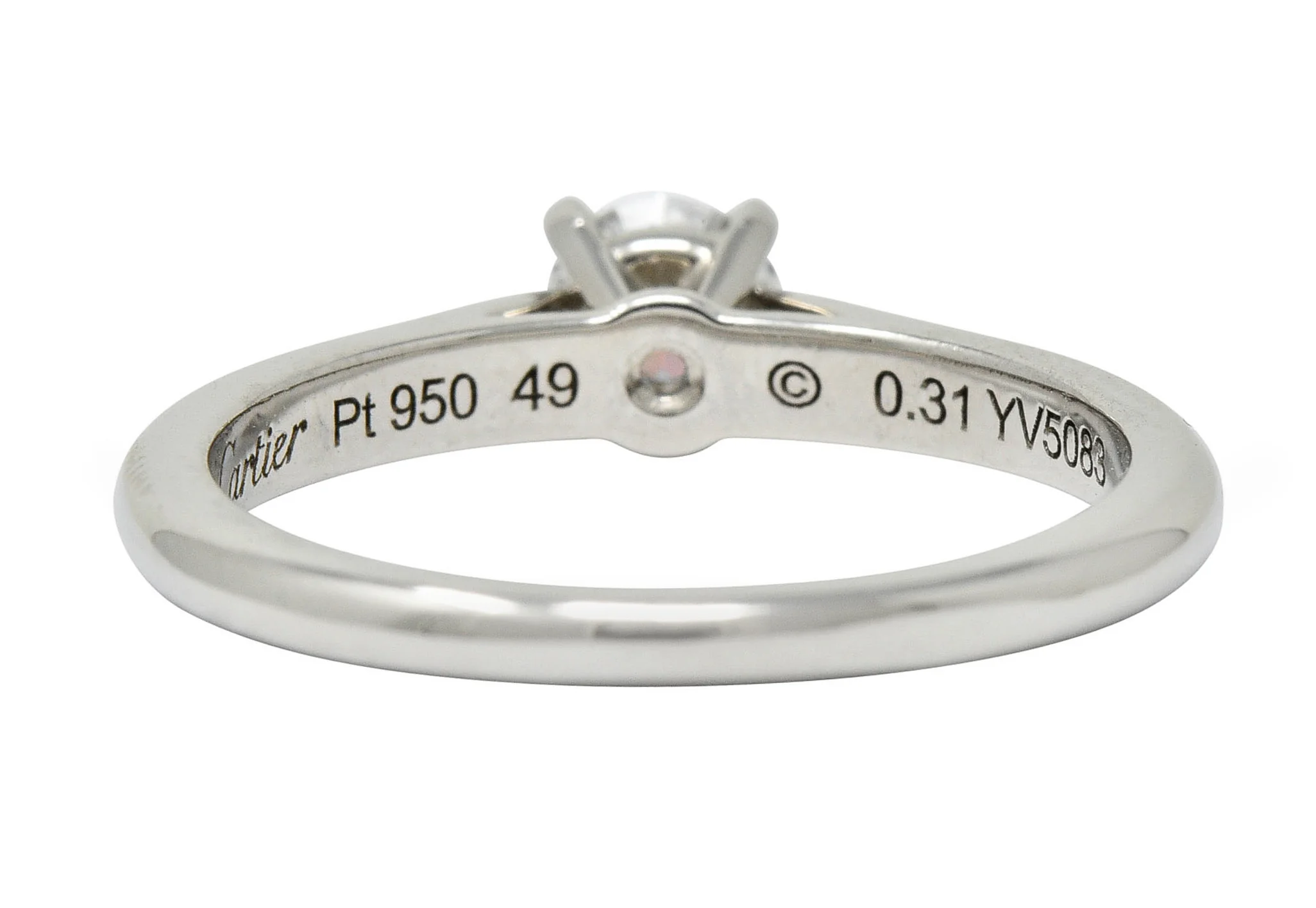 Cartier 0.31 CTW Platinum Cathedral Solitaire Engagement Ring - Image 4