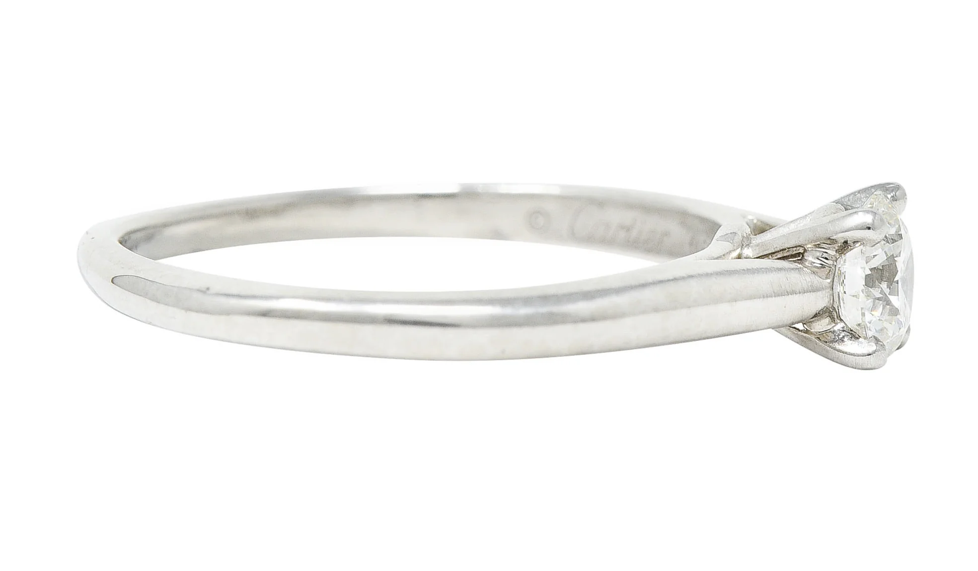 Cartier 0.53 CTW Diamond Platinum Engagement Ring GIA - Image 3