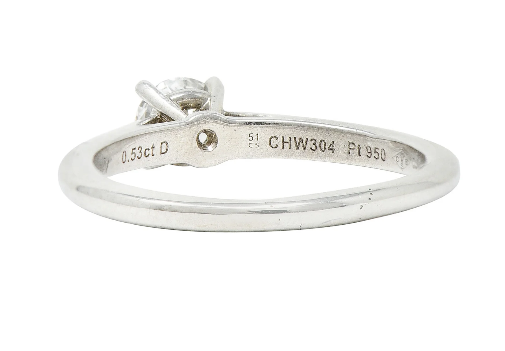 Cartier 0.53 CTW Diamond Platinum Engagement Ring GIA - Image 4