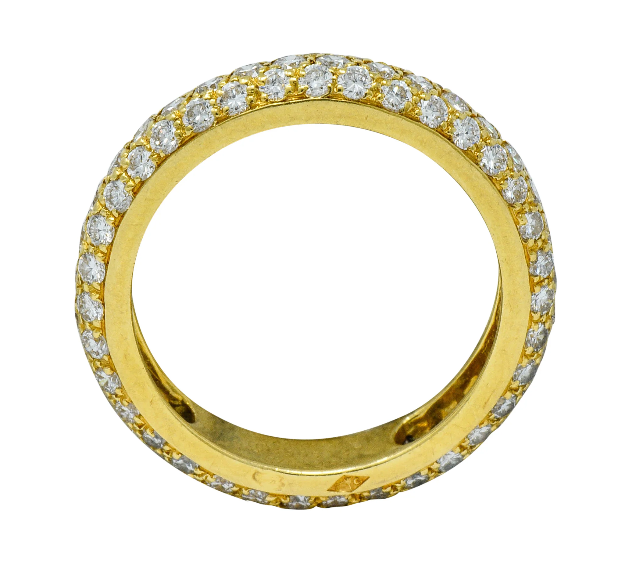 Cartier 1.30 CTW Pave Diamond 18 Karat Gold Vintage Etincelle Eternity Band Ring - Image 5